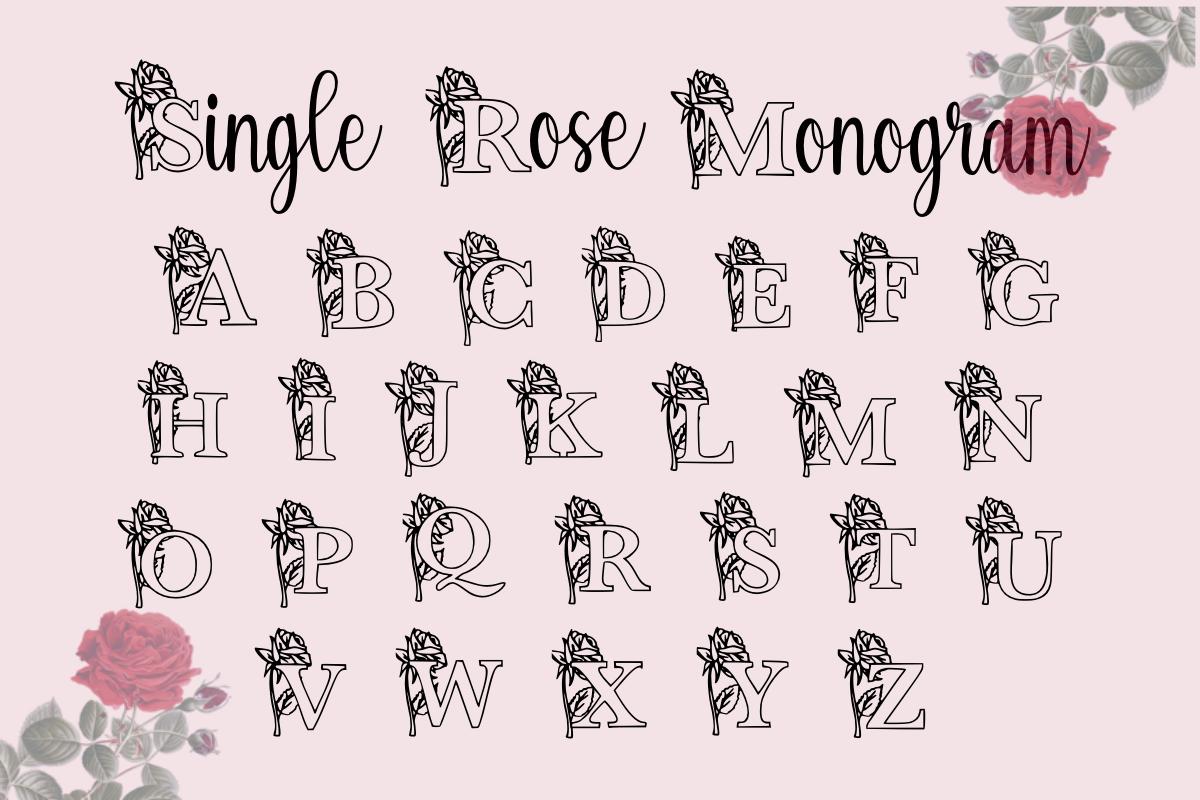 Single Rose Monogram Font