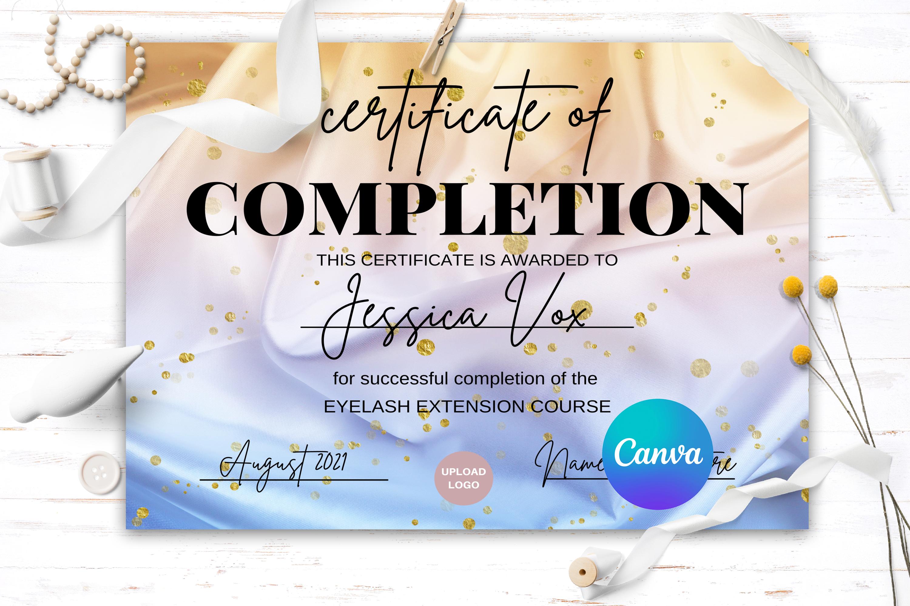 Beauty Certificat of Completion Template