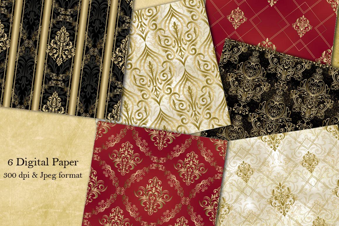 Seamless Damask Digital Papers