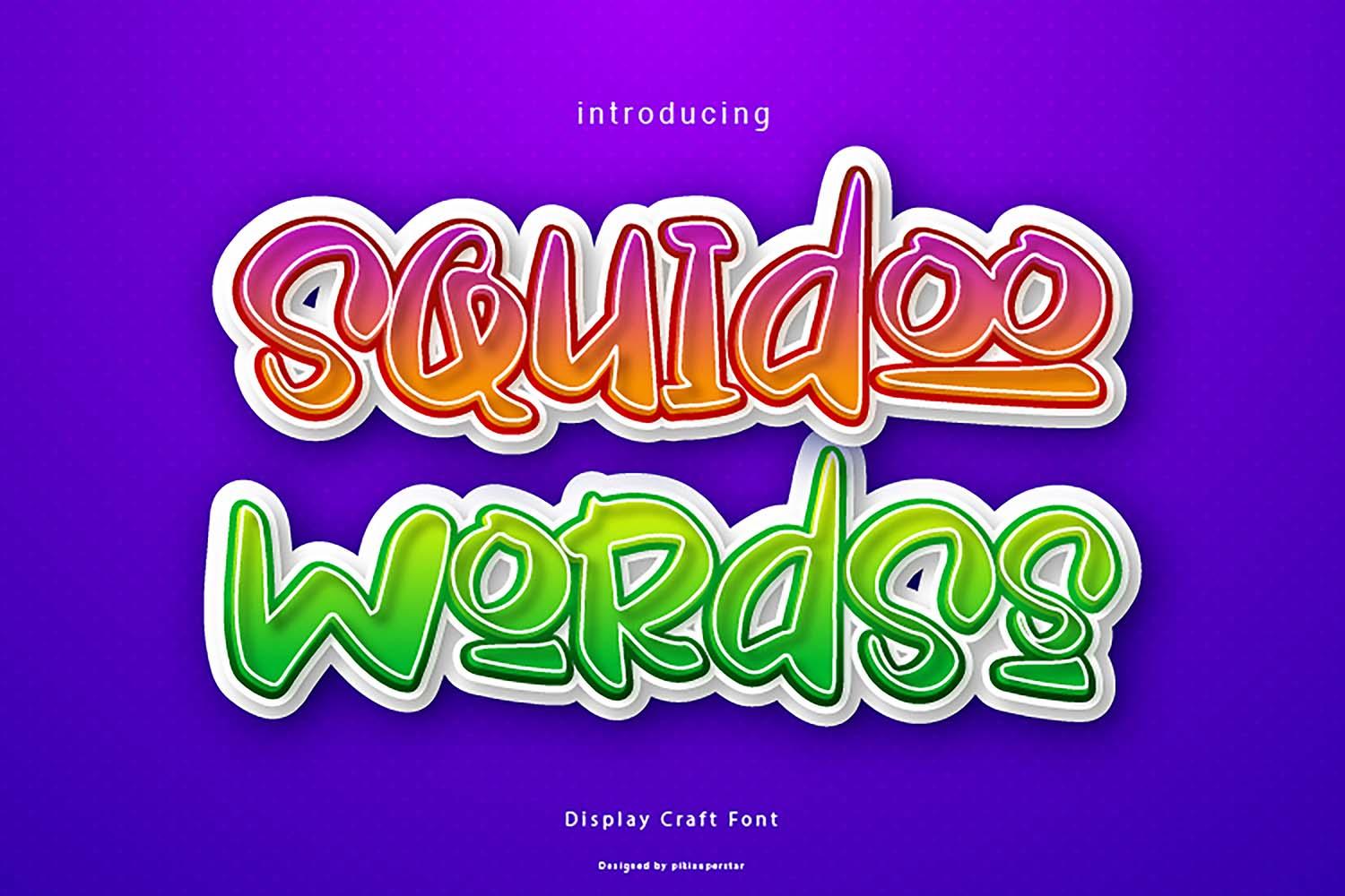 Squidoo Wordss Font