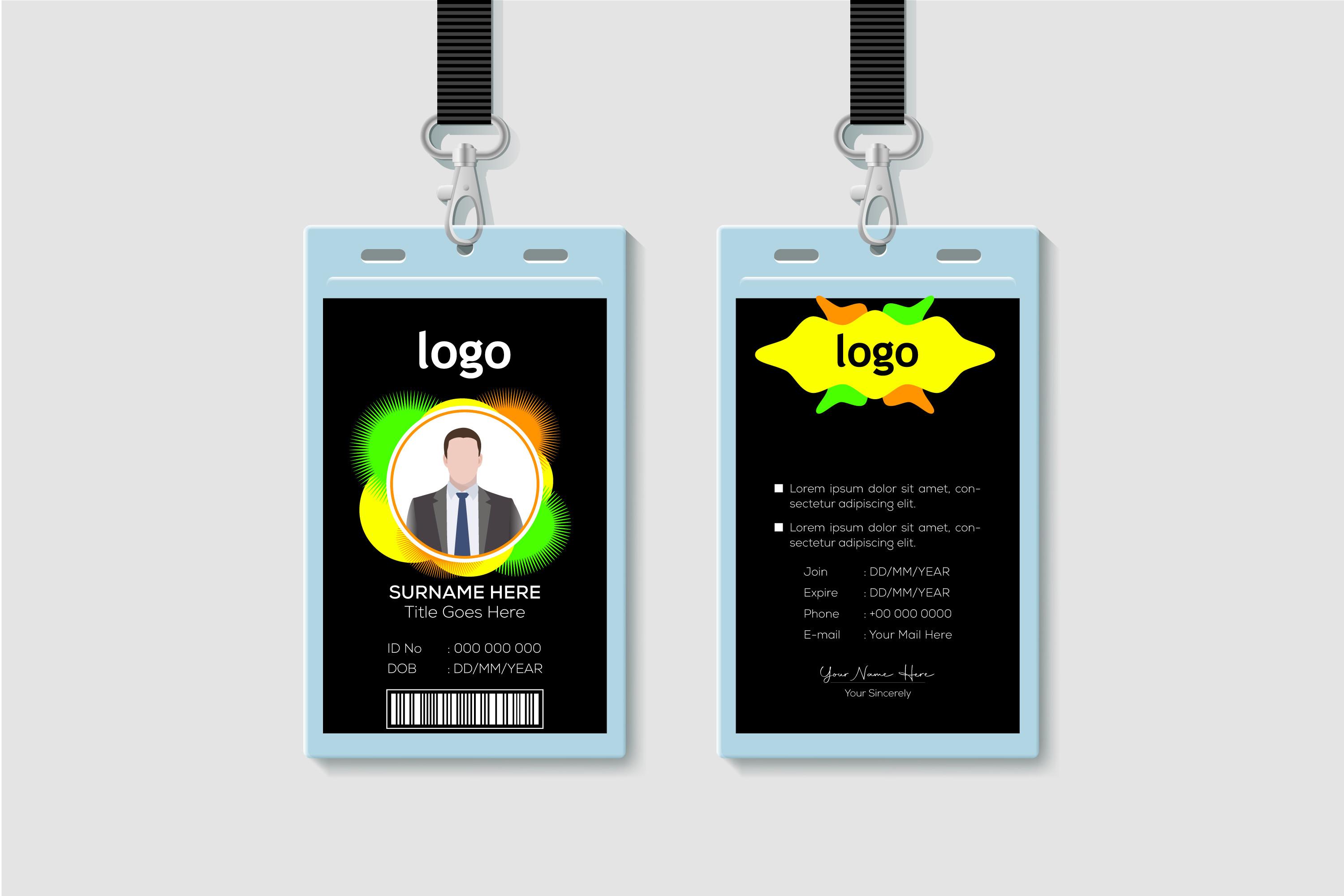 Abstract Geometric ID Card Design