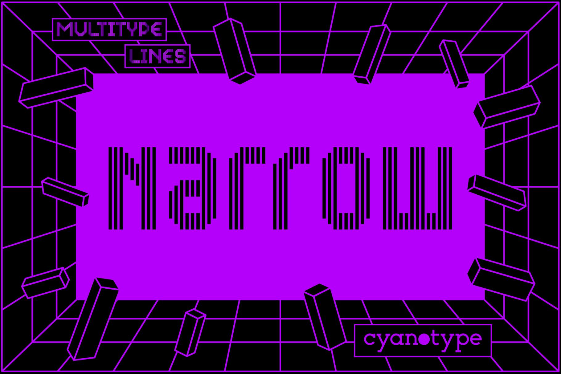 MultiType Lines Narrow Font