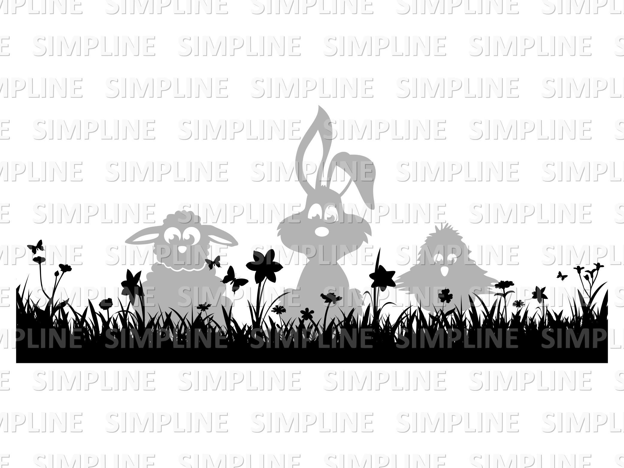 Happy EASTER SILHOUETTE Vector