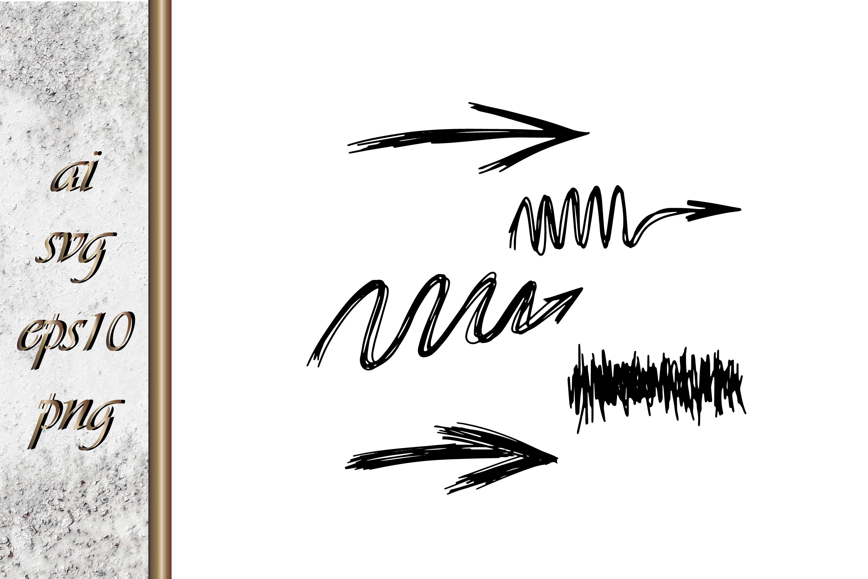 Doodle Arrow Hand Drawn Grunge Vector
