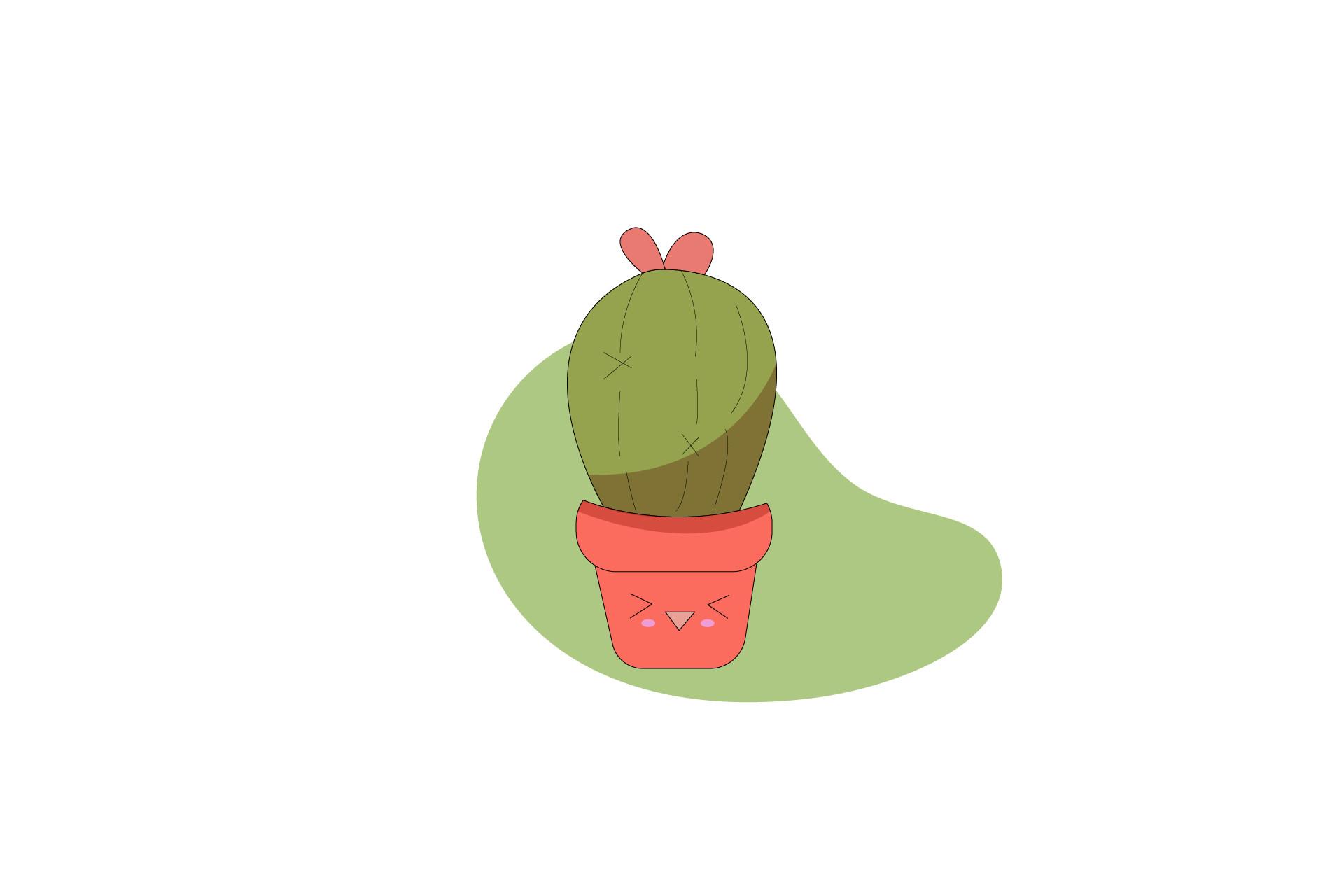 Botanical Hand Drawn Kawaii Face Design