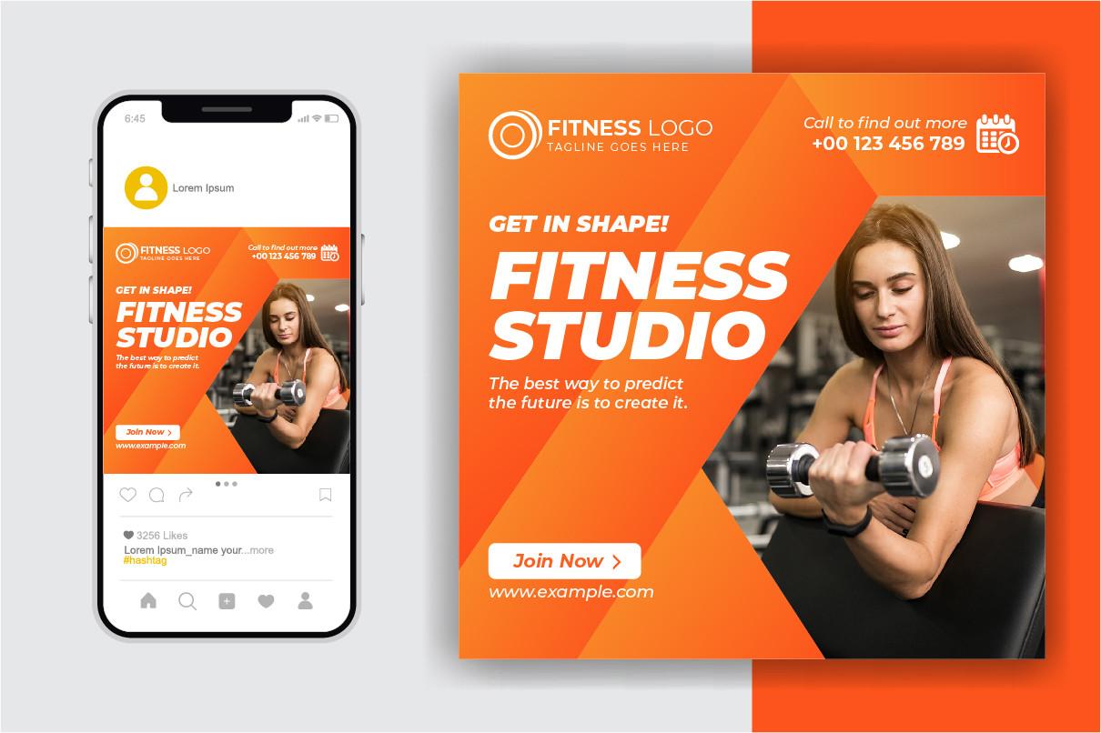 Gym & Fitness Social Media Post Template