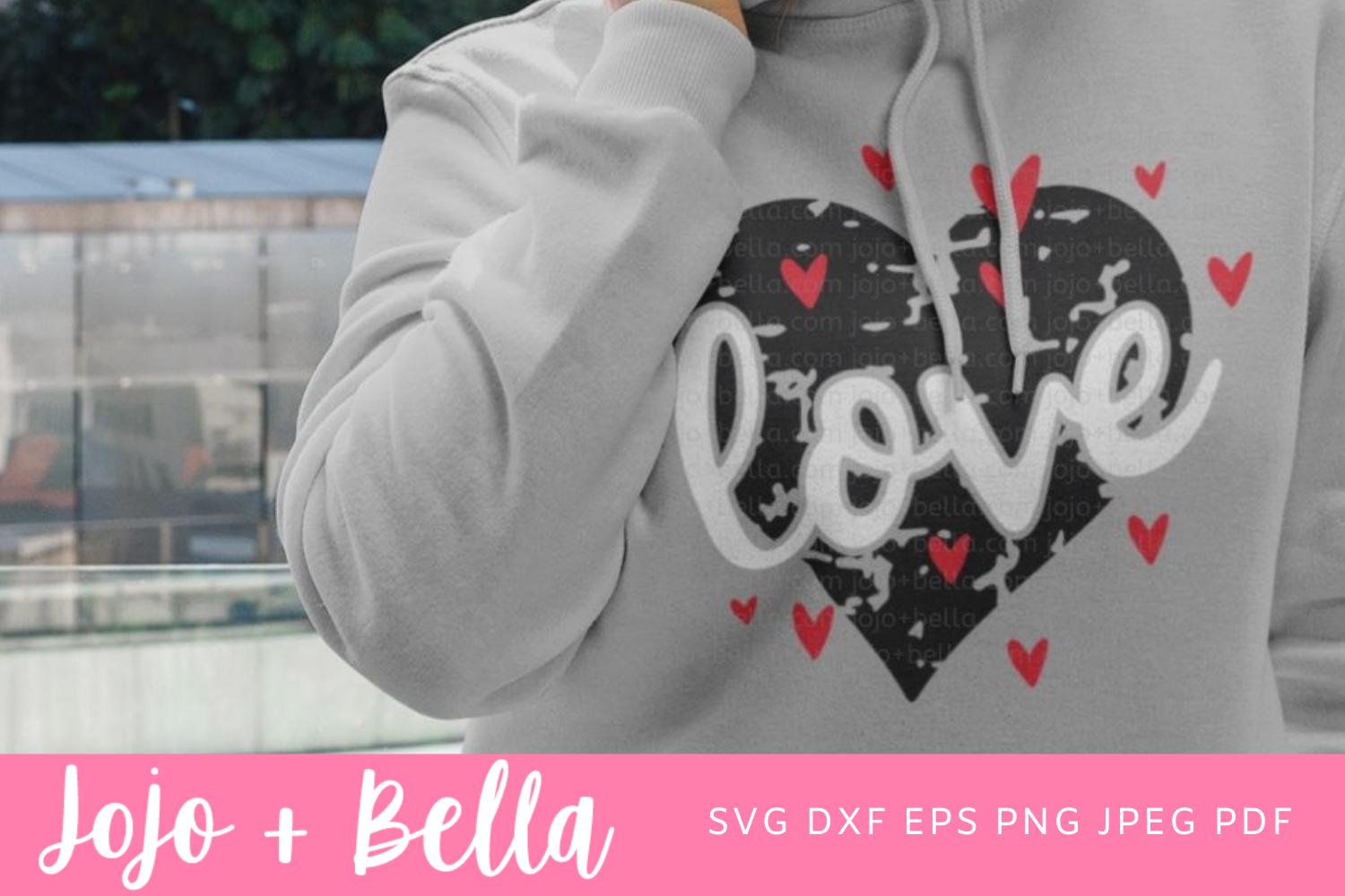 Love Grunge Heart SVG, Grunge Valentines