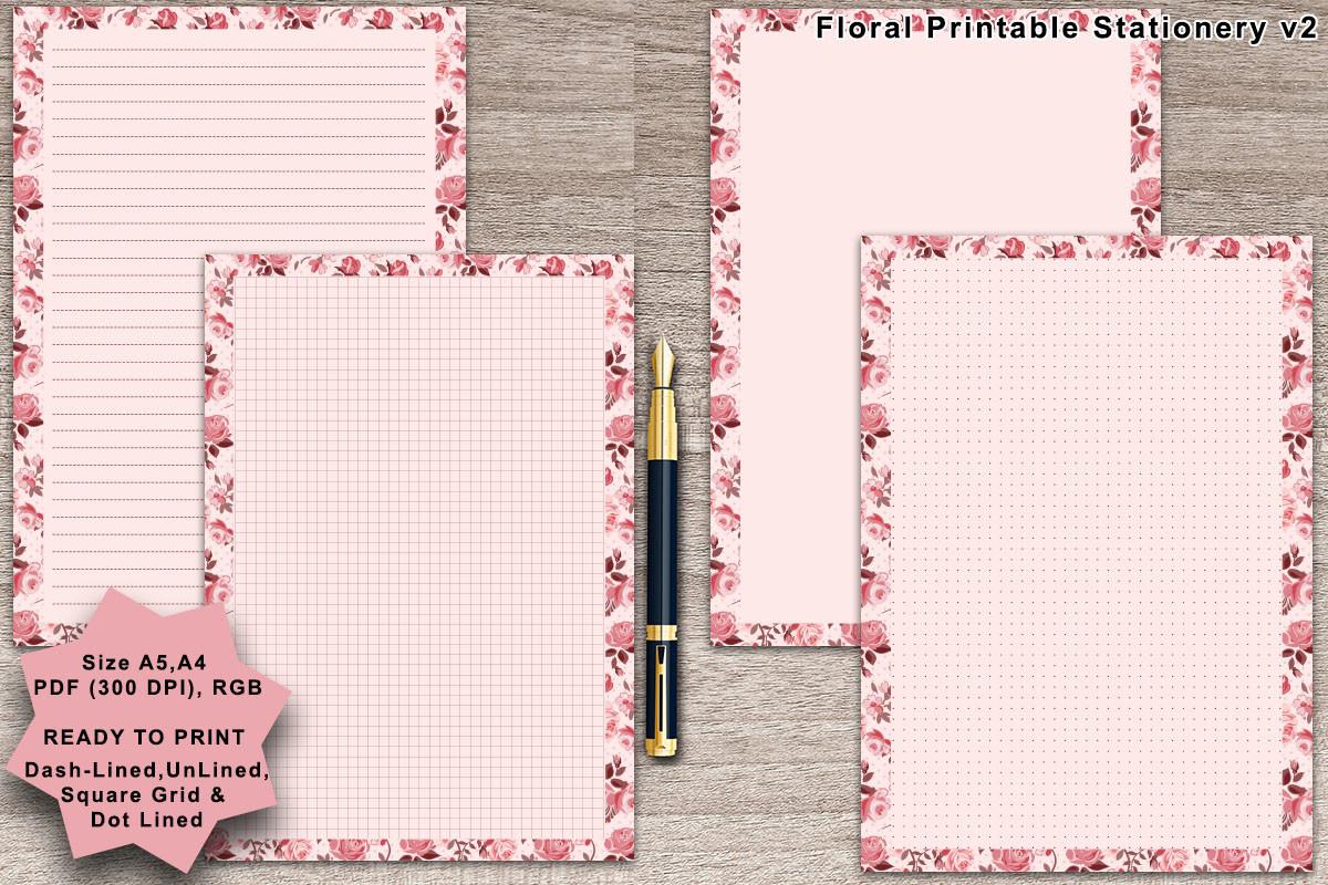 Floral Printable Stationary 2