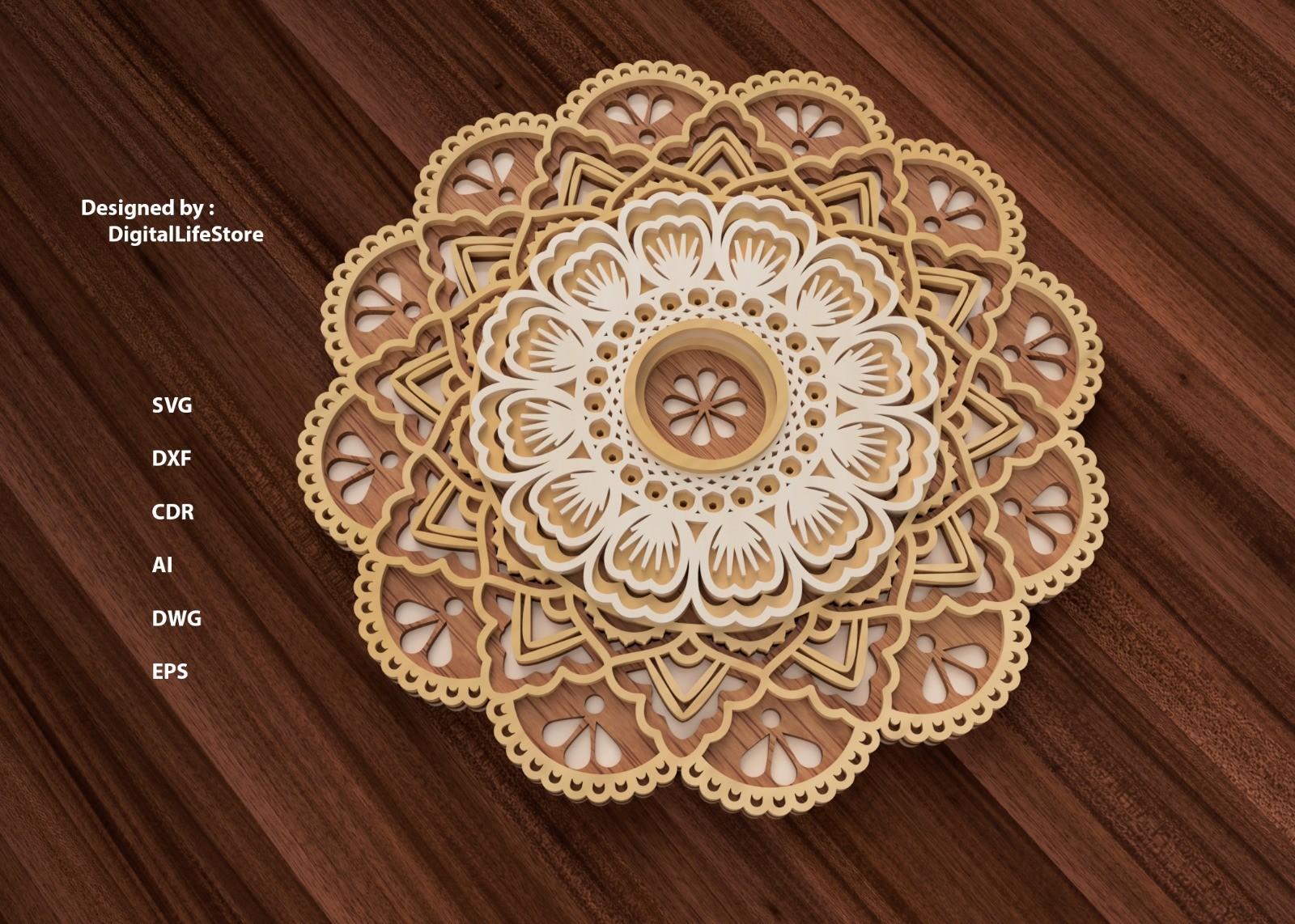 Multilayered Mandala Laser Cut Files