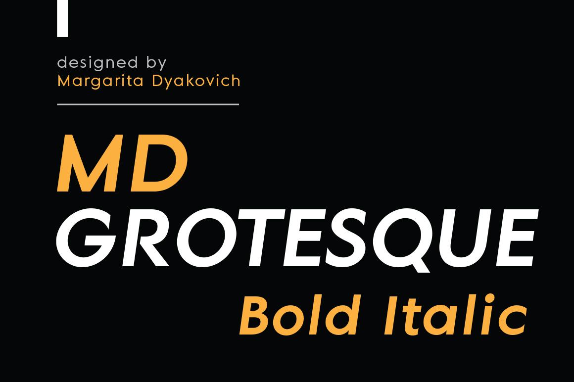 MD Grotesque Bold Italic Font