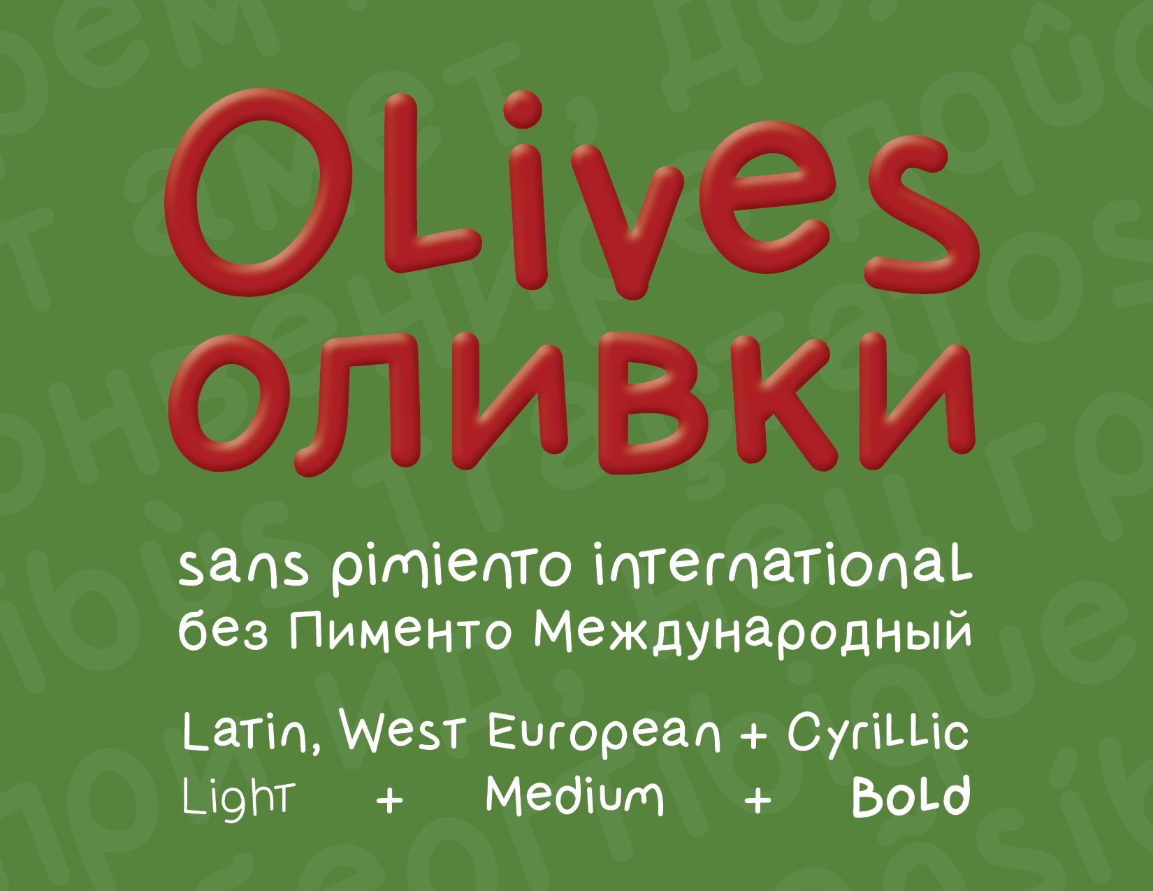 Olives Sans Pimiento Intl Font