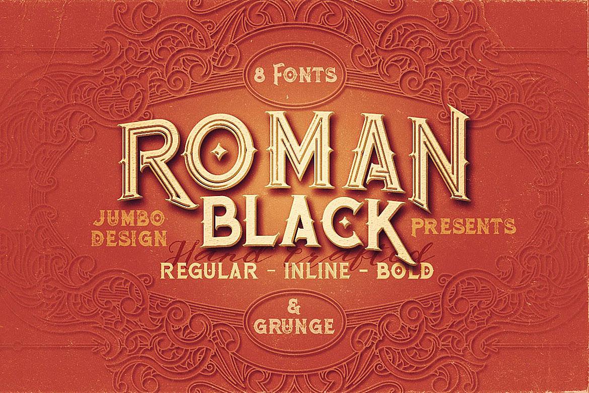 Roman Black Family Font