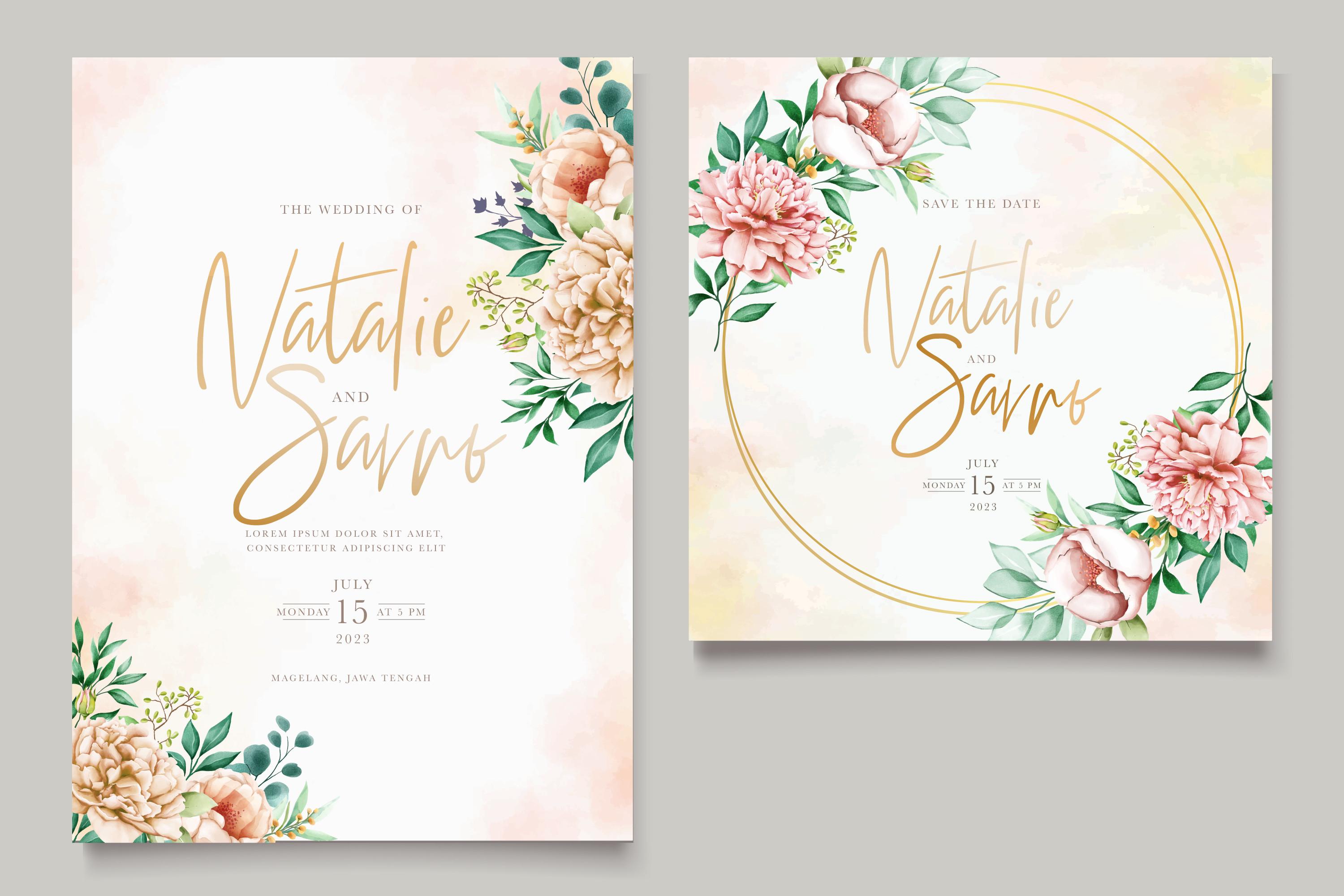ELEGANT Roses Wedding Card Set