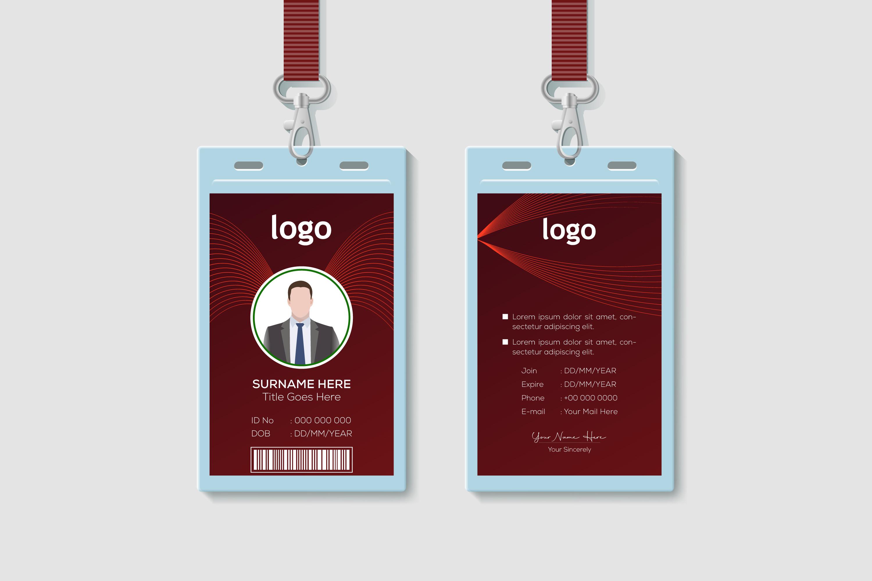Office Vertical ID Card Design