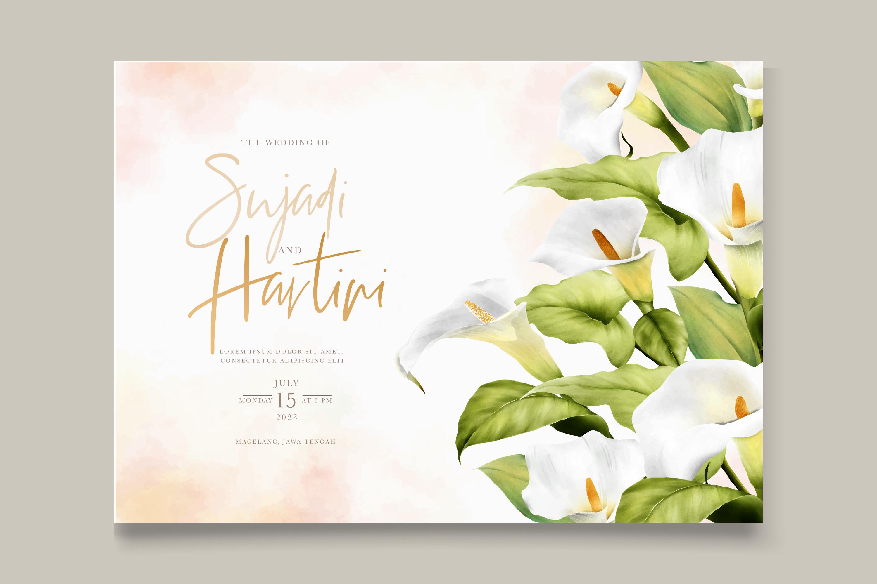 Watercolor Floral Wedding Card Set
