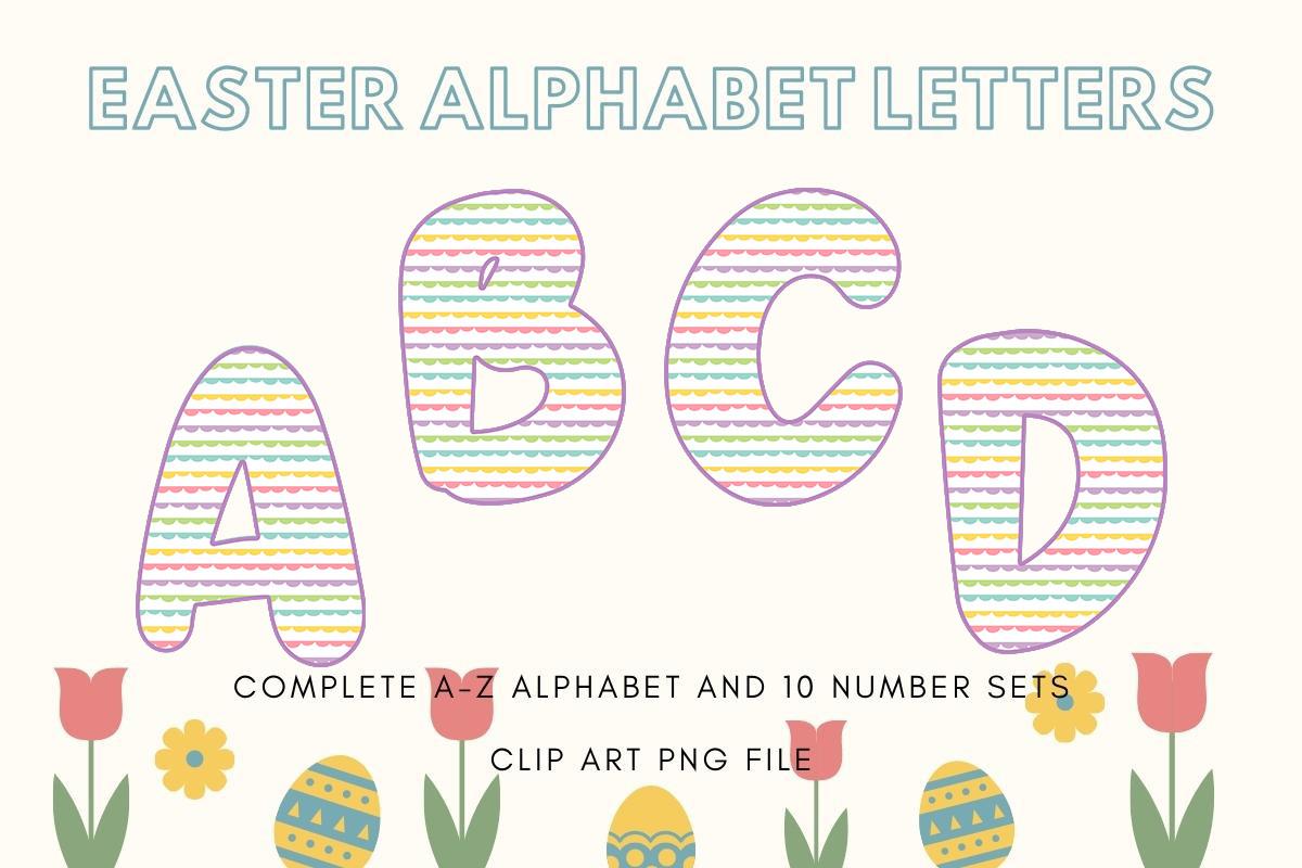 Easter Alphabet Doodle Pastel Mermaid