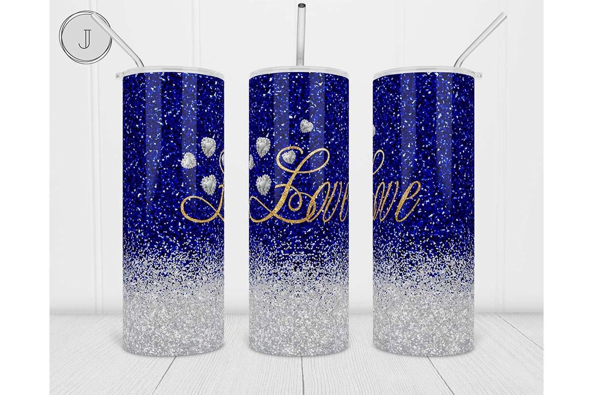 20oz Valentine's Day Tumbler Love Glitte
