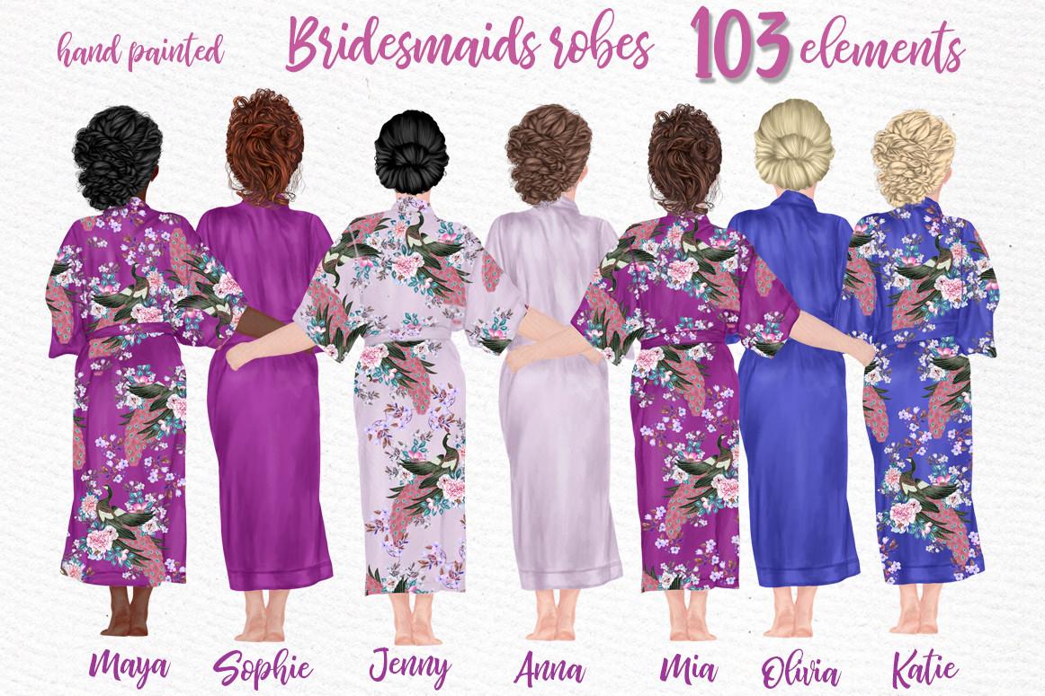 Bridesmaid Robes Wedding Clipart