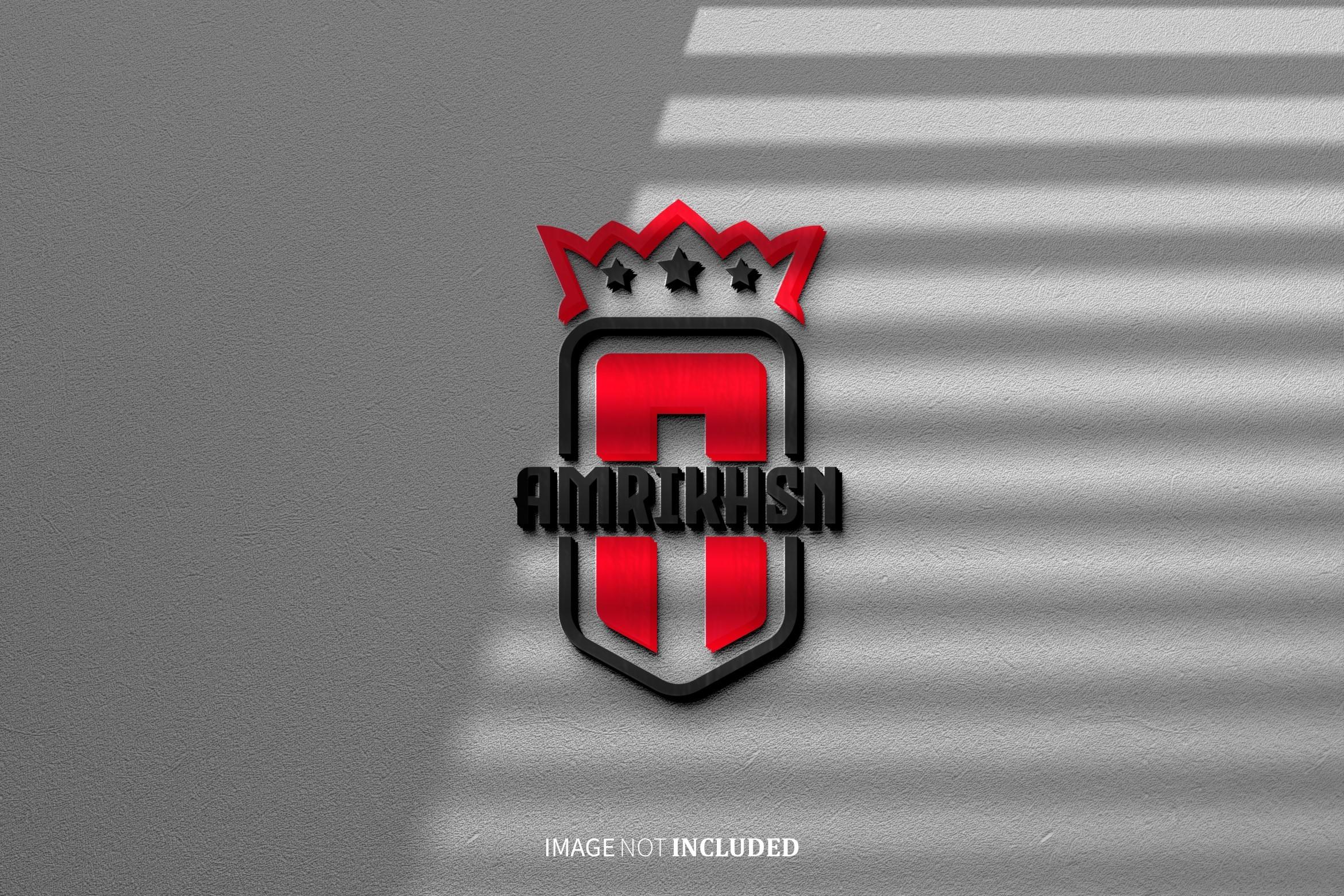 White Wall Realistic Logo Mockup Psd