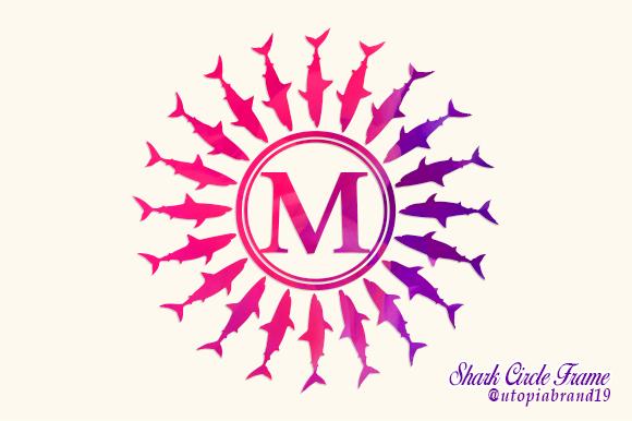 Shark Circle Frame Monogram Font