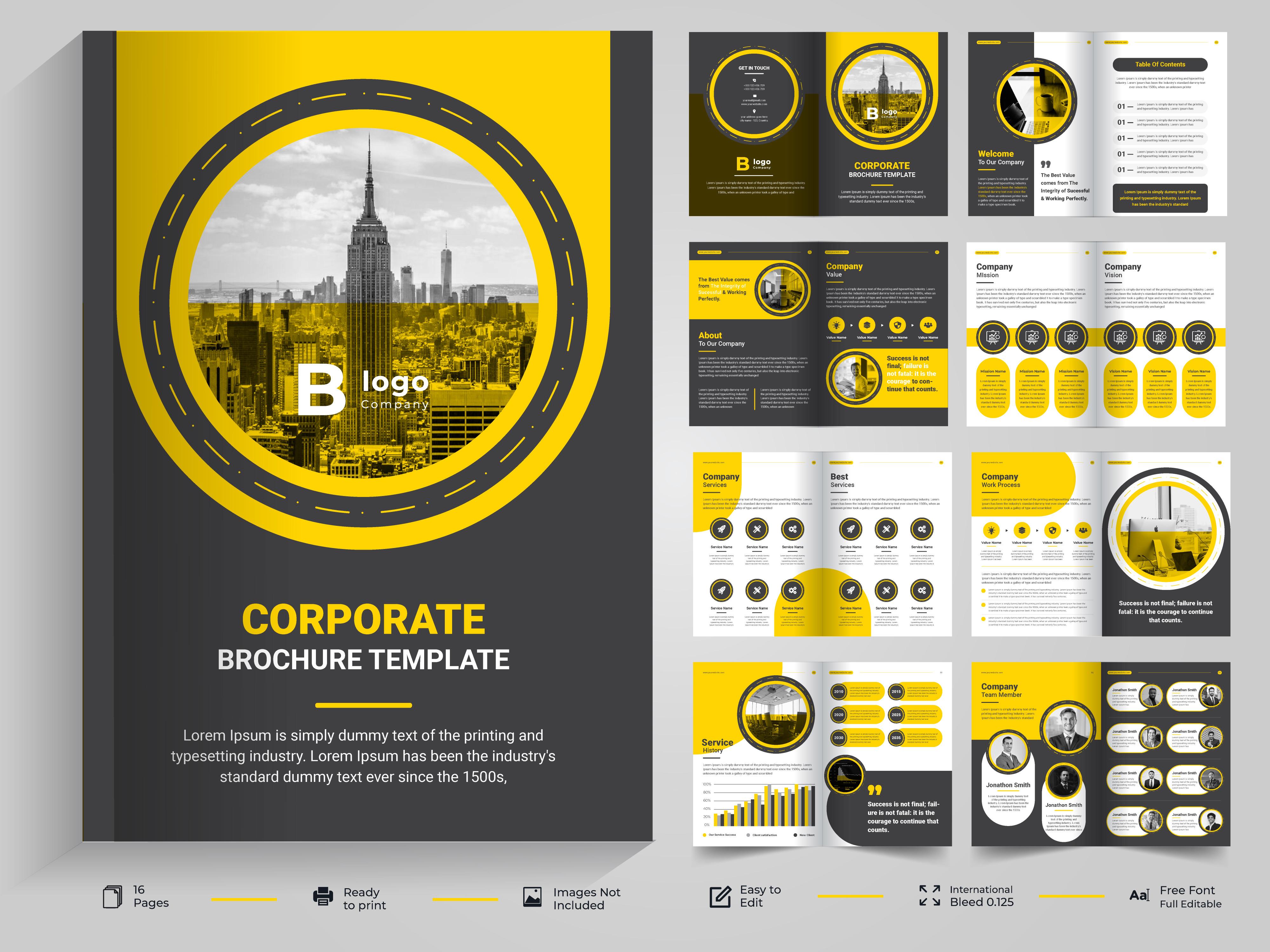 16 Page Company Profile Brochure Design