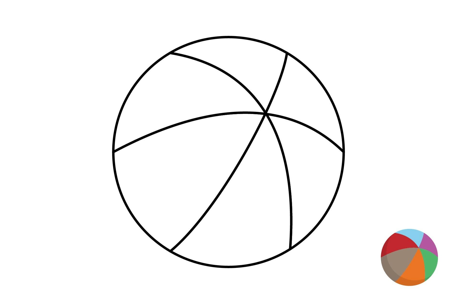 Coloring Beach Ball for Kids