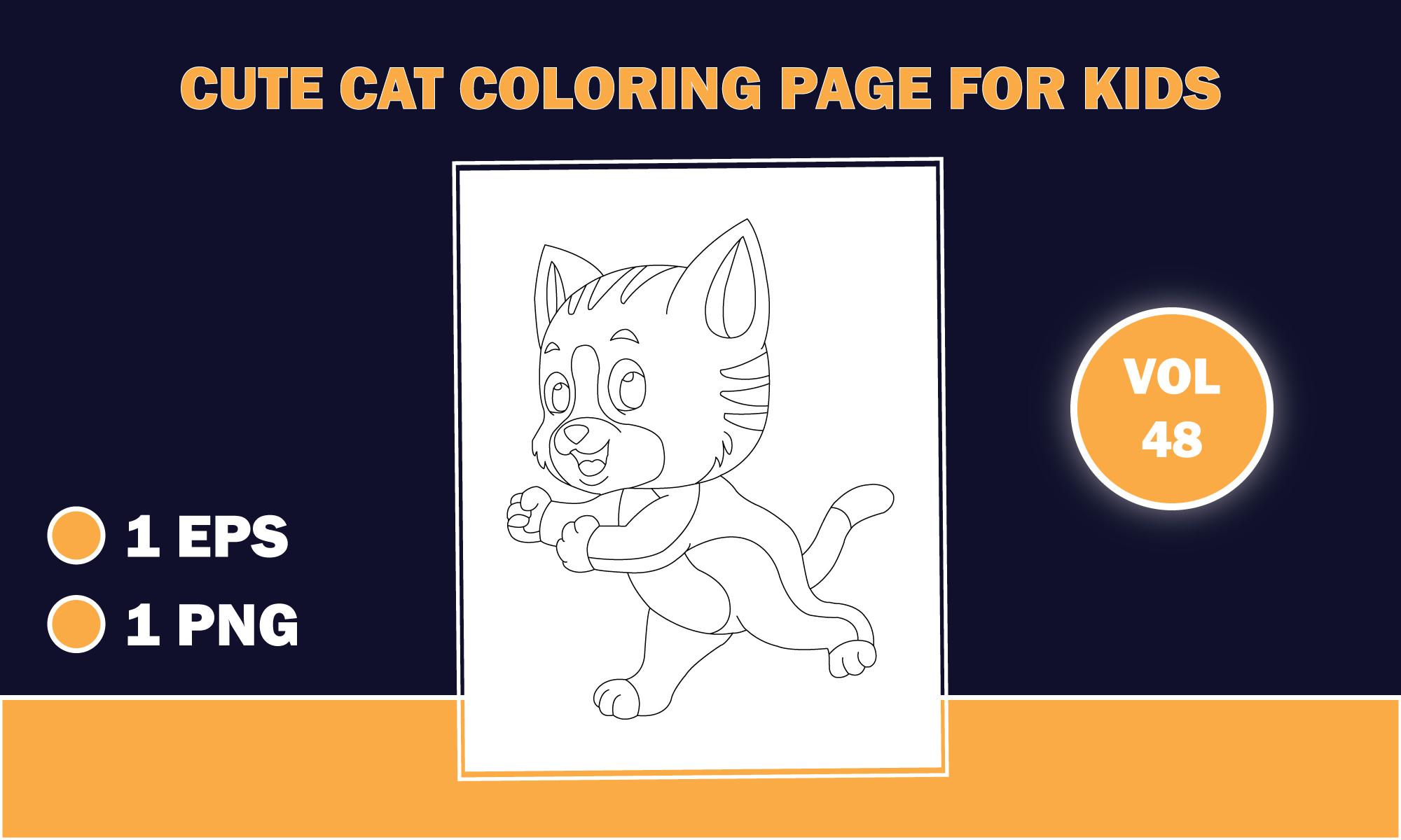 Cute Cat Outline Coloring Pages for Kids