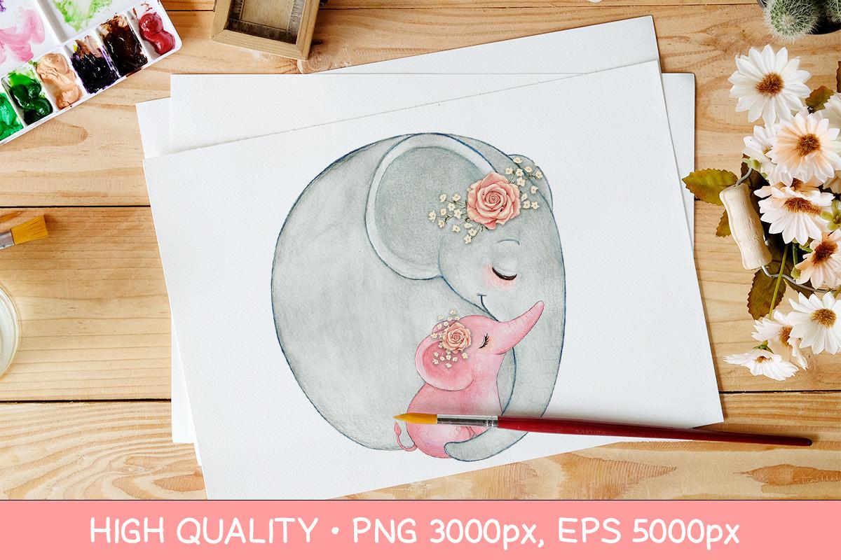 Baby Shower Elephant Watercolor