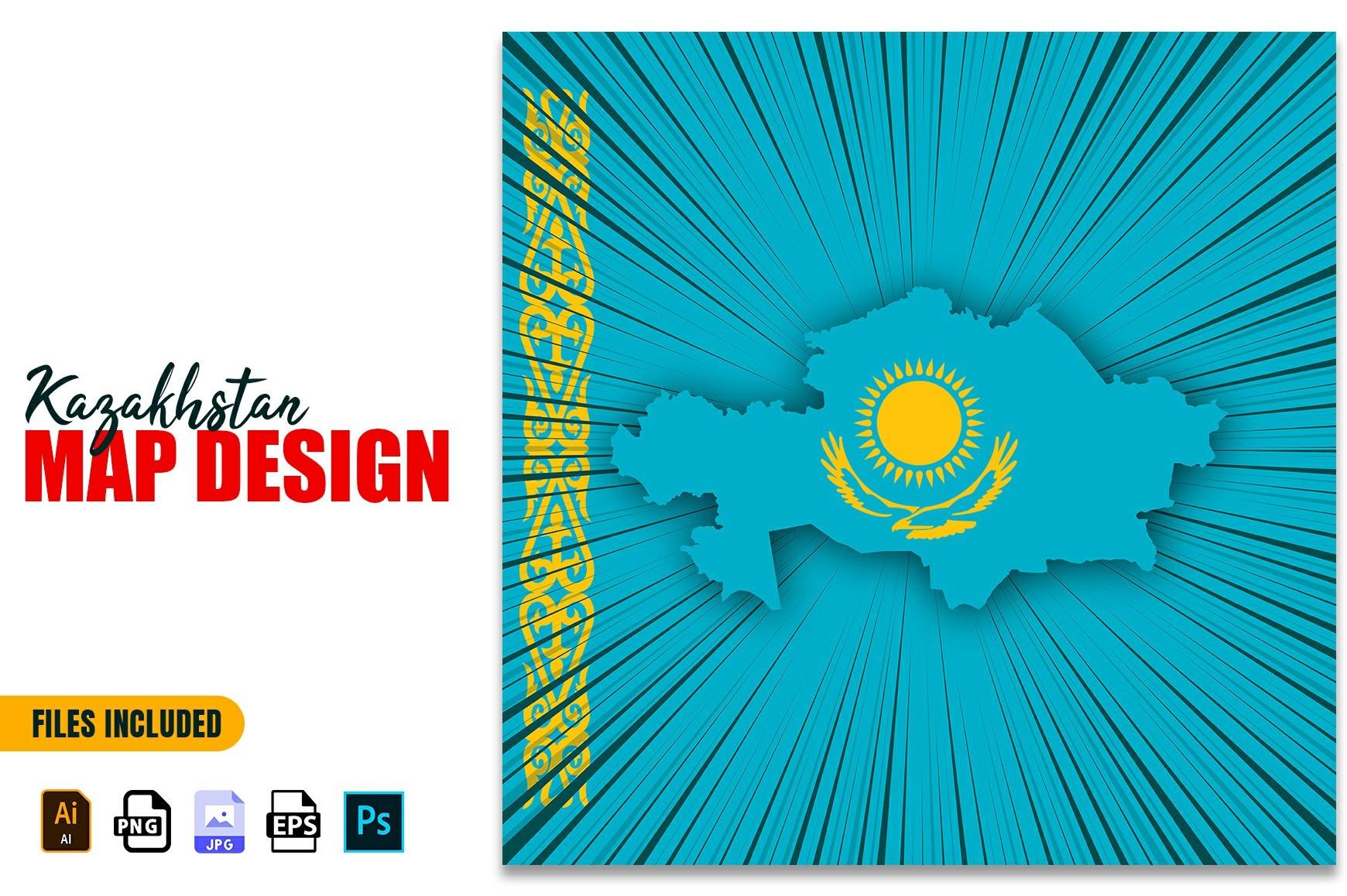 Kazakhstan Independence Day Map Design