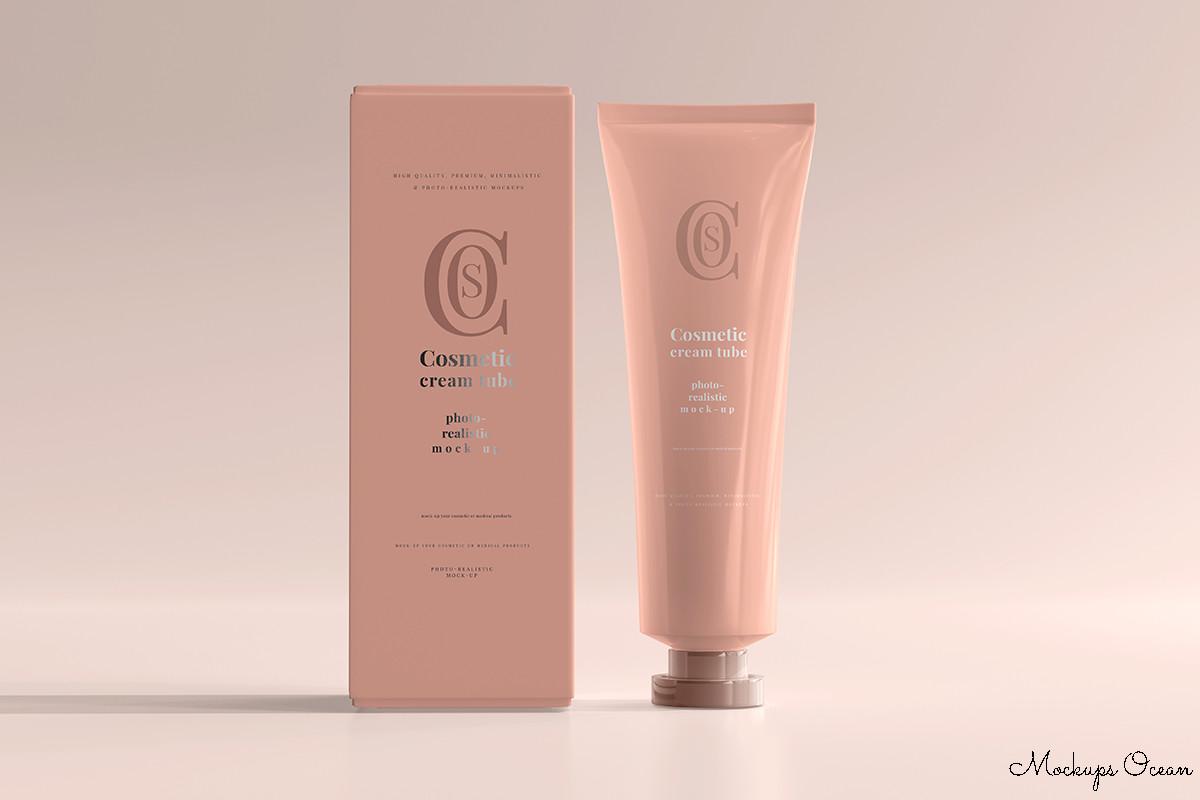 Cream Tube Packaging Mockup
