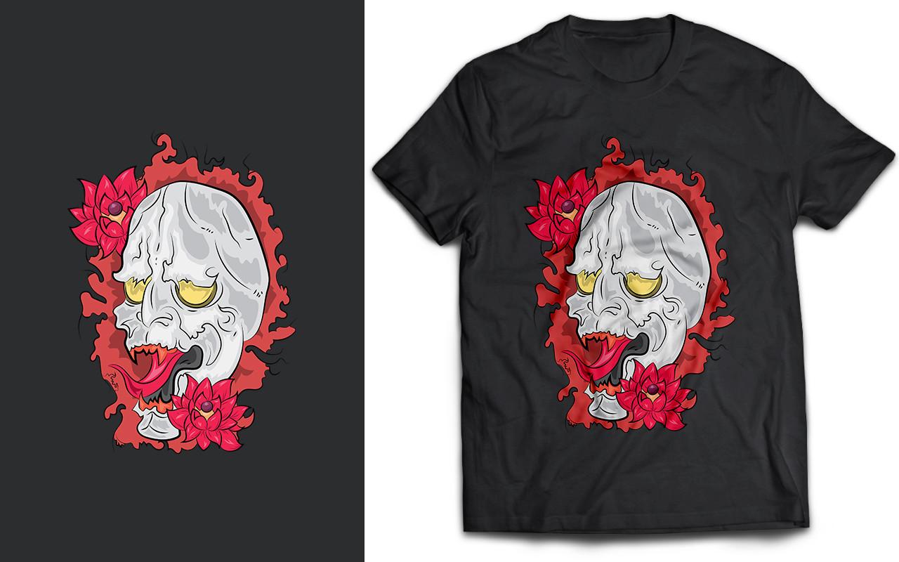 Evil Face Tattoo Vintage T-shirt Design