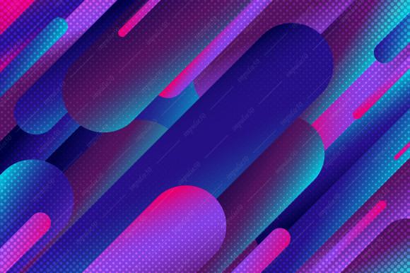 Abstract Gradient Blue and Pink Round