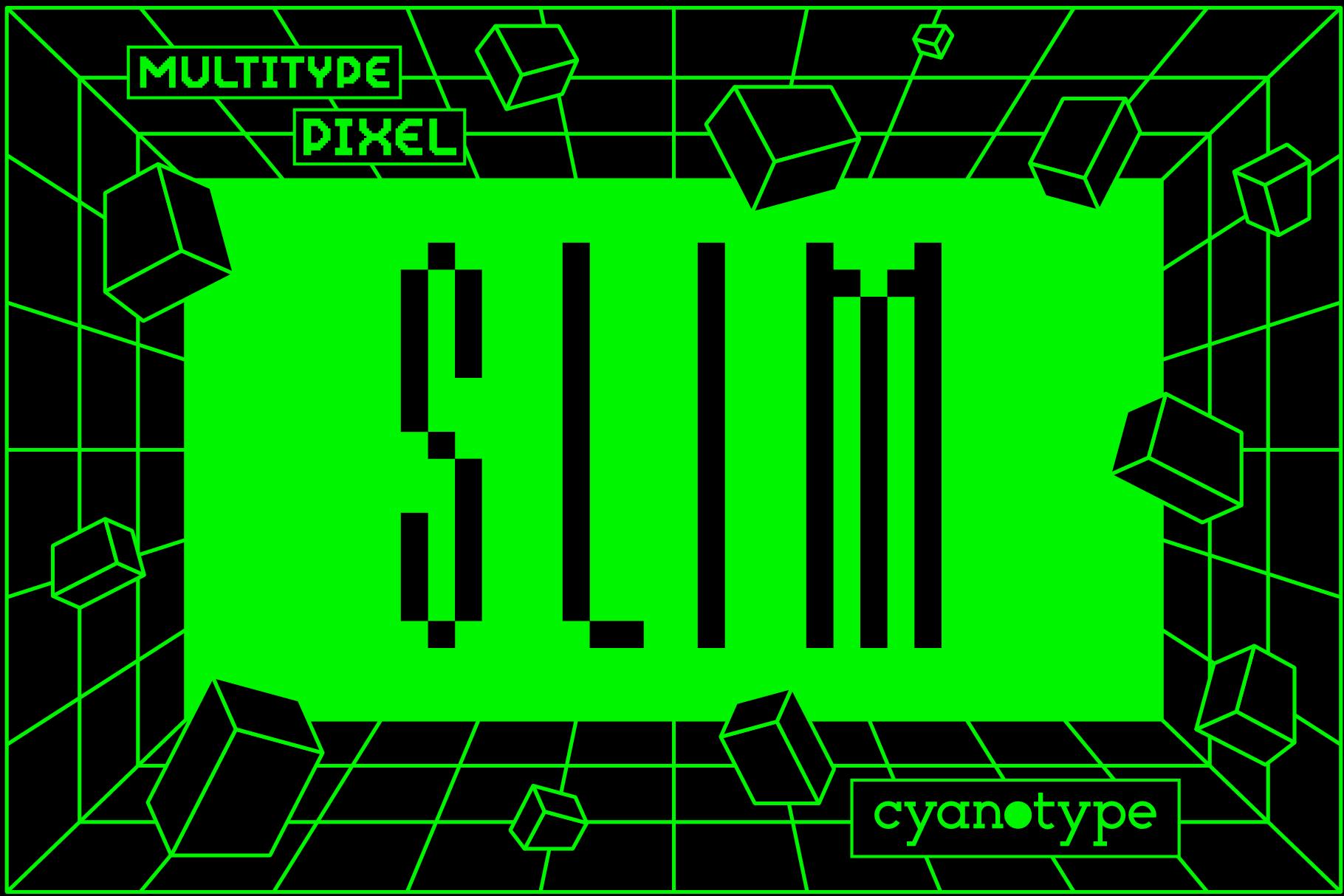 MultiType Pixel Slim Font