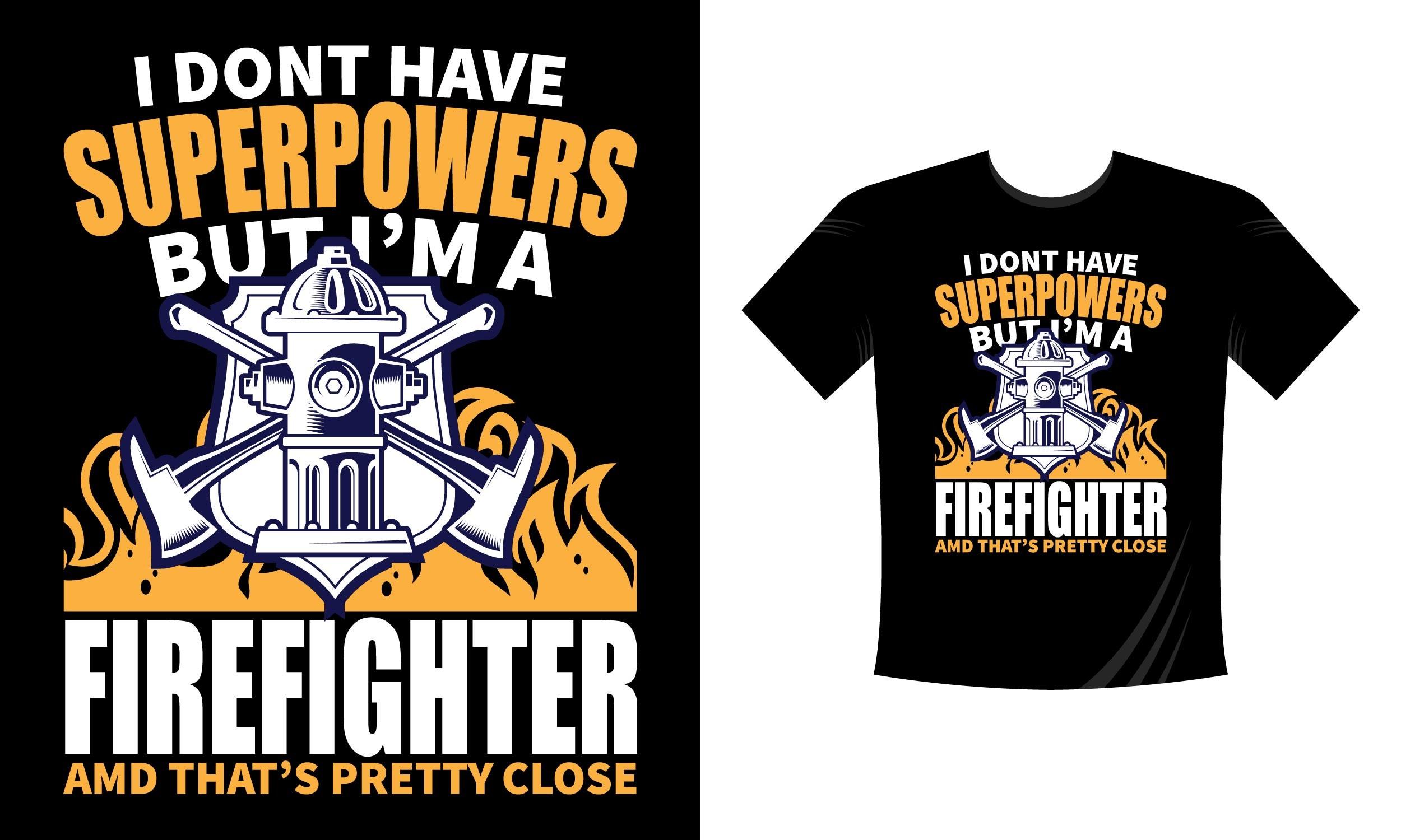 Best Firefighter T-Shirt Design Template