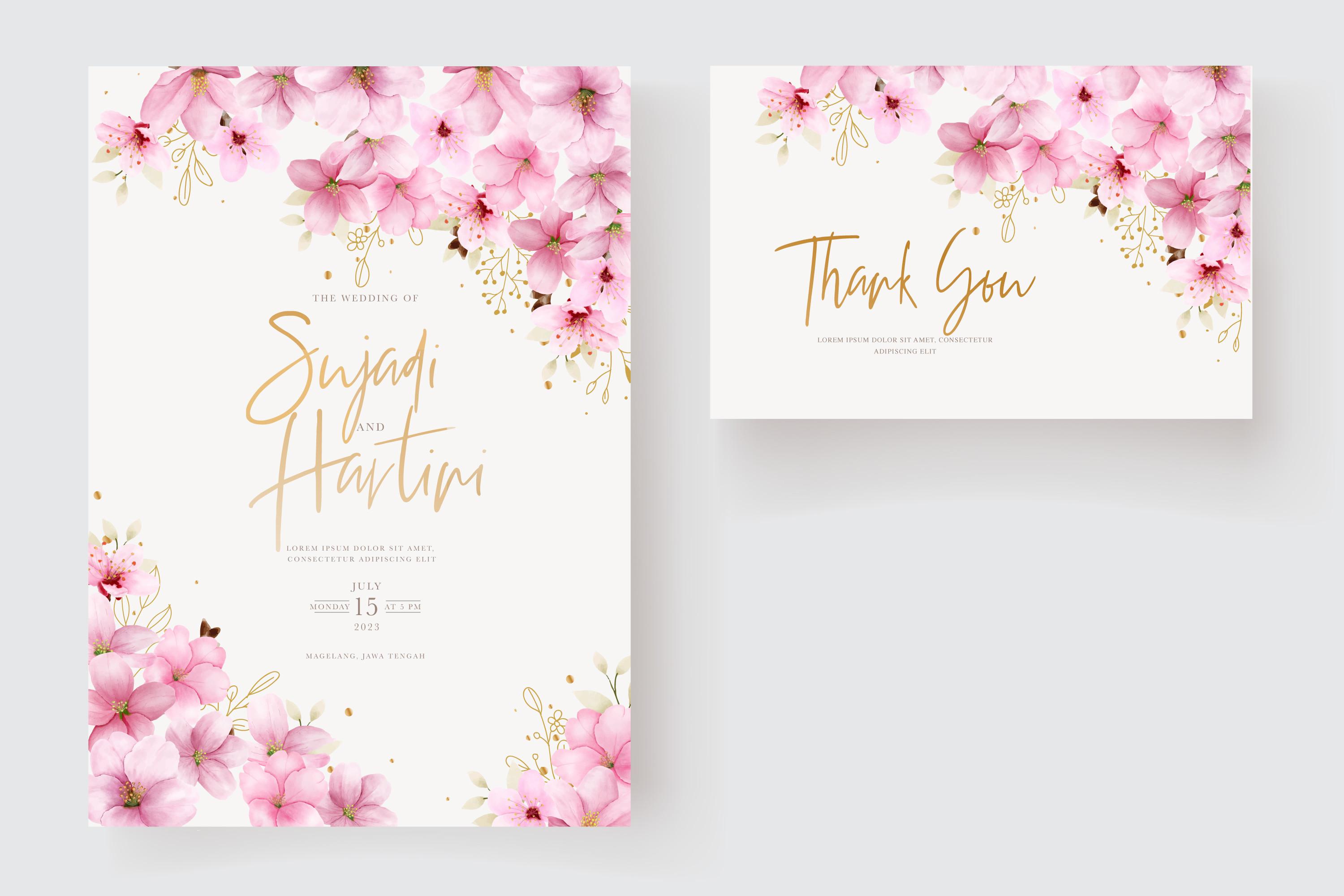 Cherry Blossom Wedding Card Set