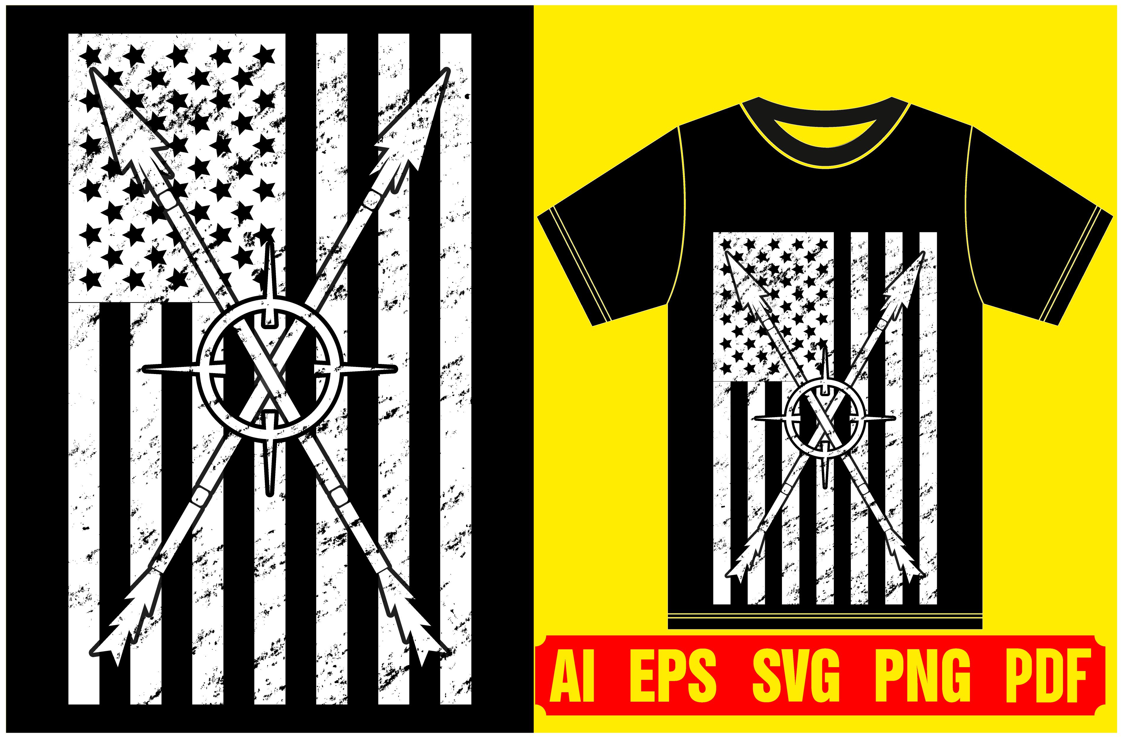 Hunting T-shirt with American Flag.