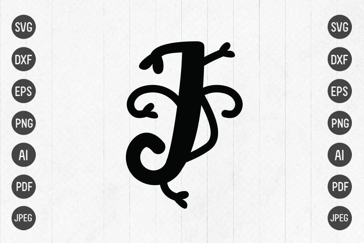 Alphabet Letter ( J ) Love Monogram