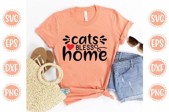Cat Svg Design, Cats Bless Home