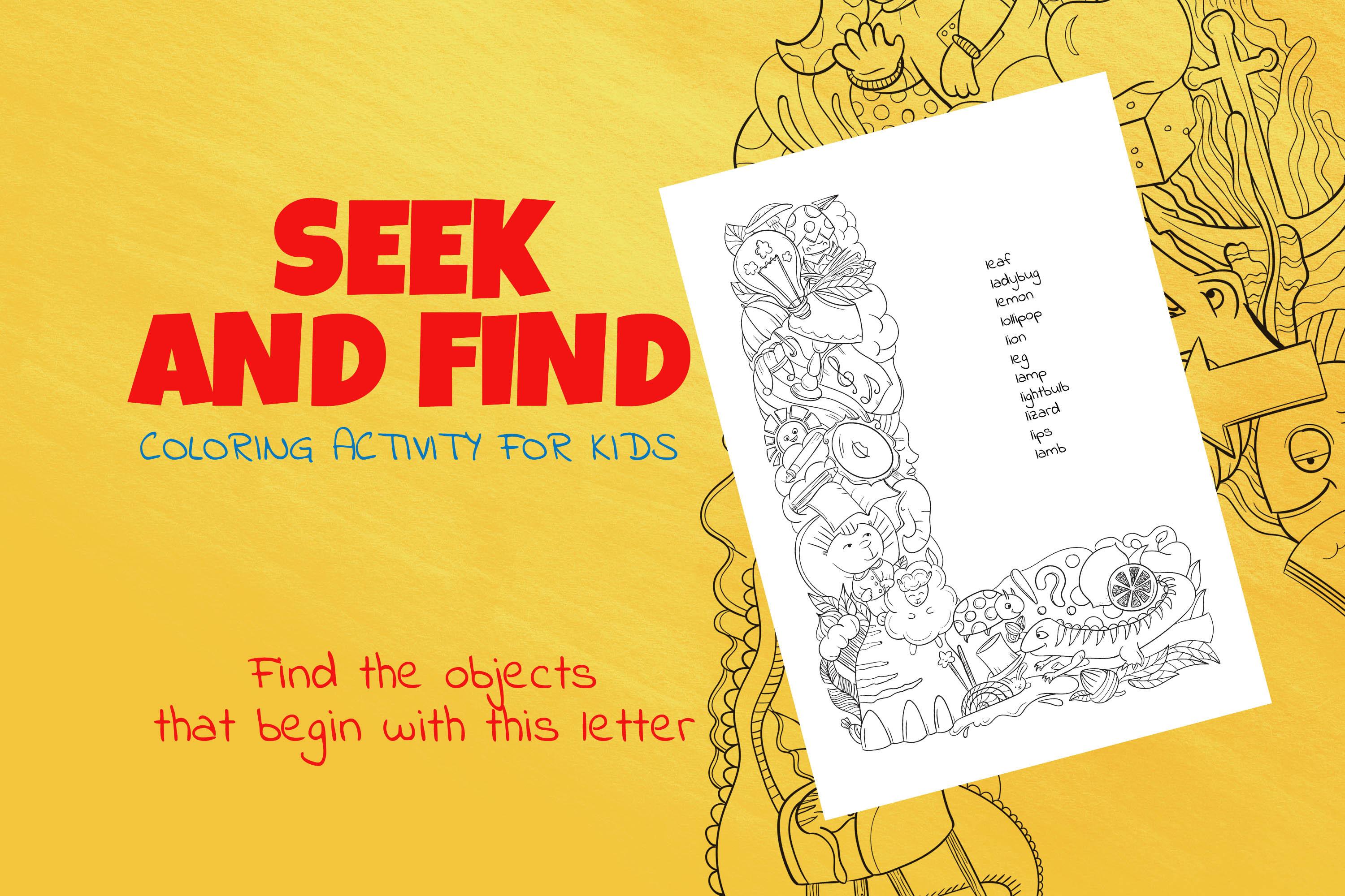 Letter L Look and Find Coloring Page