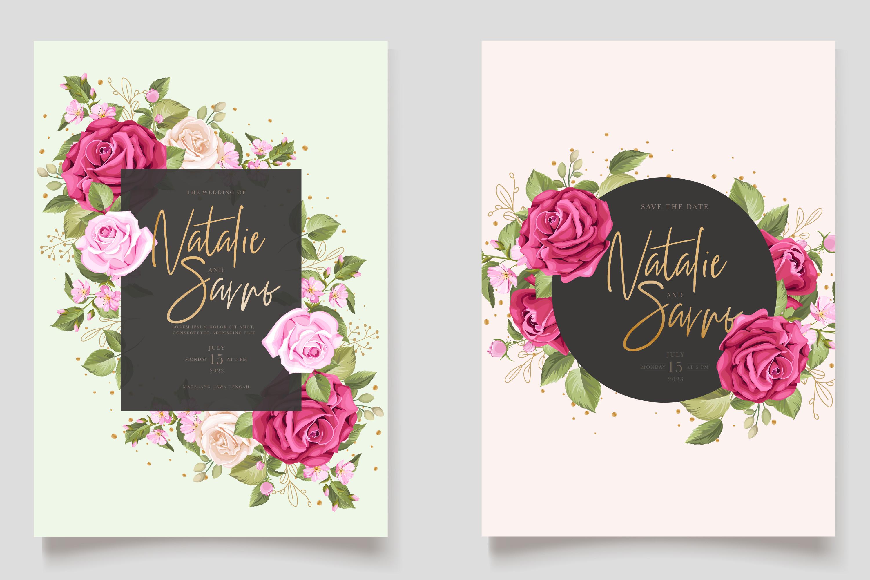 ELEGANT Roses Wedding Card Set
