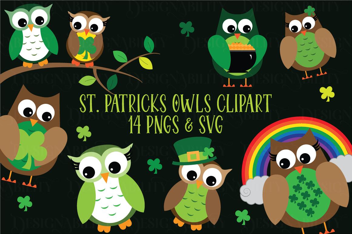 St. Patrick Owls Clipart Set