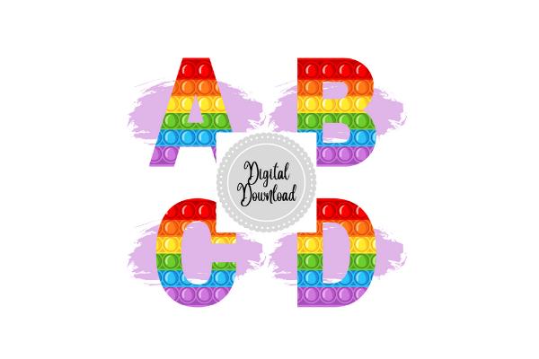 POPIT Alphabet Clipart, with Background