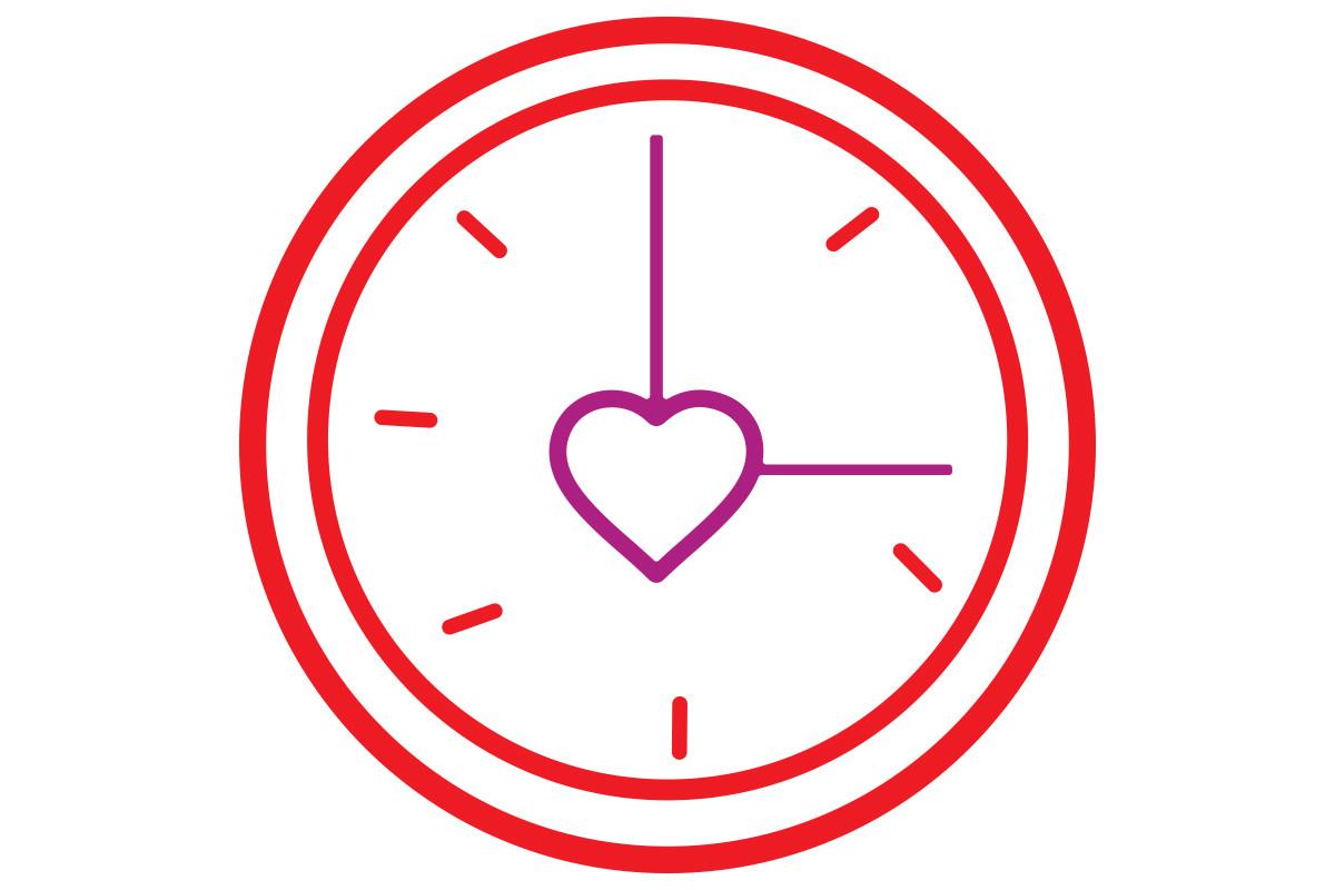 Love Clock Vector