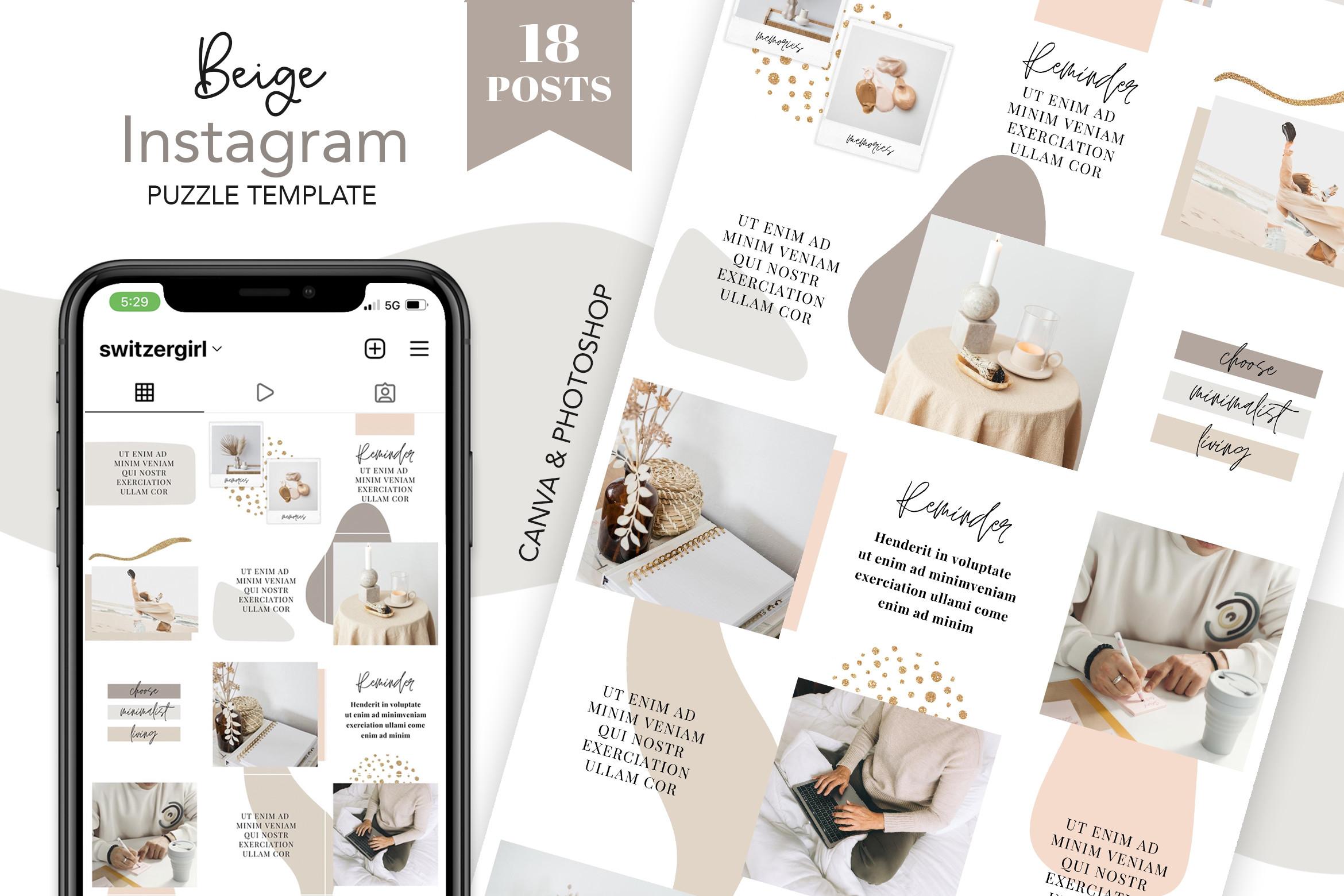 Instagram Puzzle Template Canva