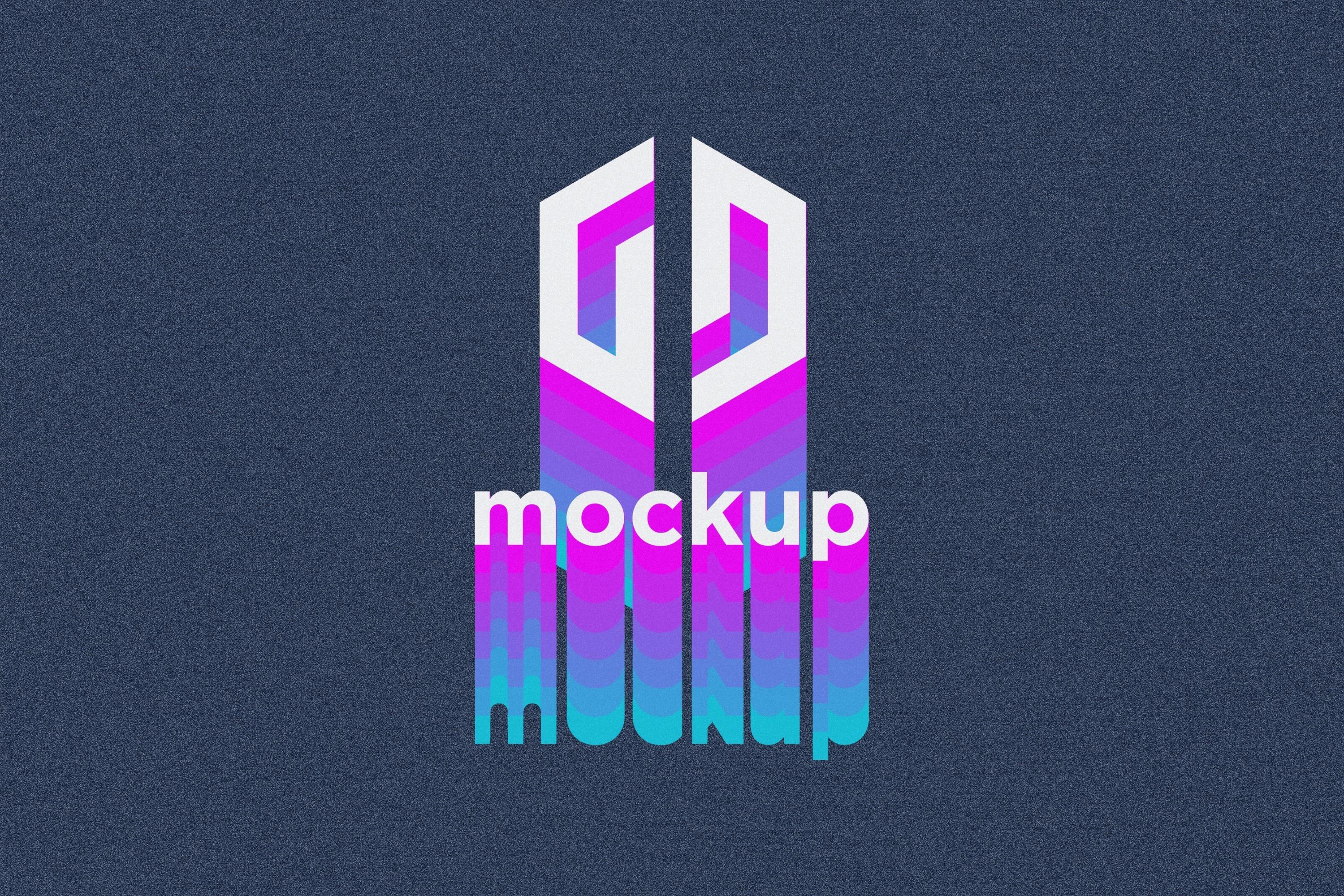 Multi Color Logo Mockup with Shadows