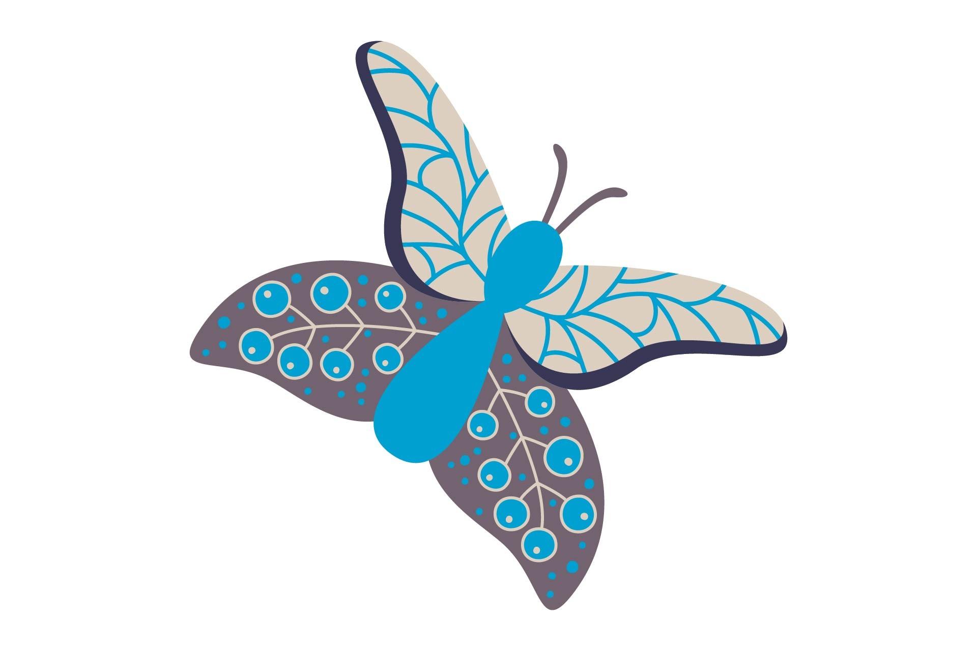 Flat Butterflies Flying