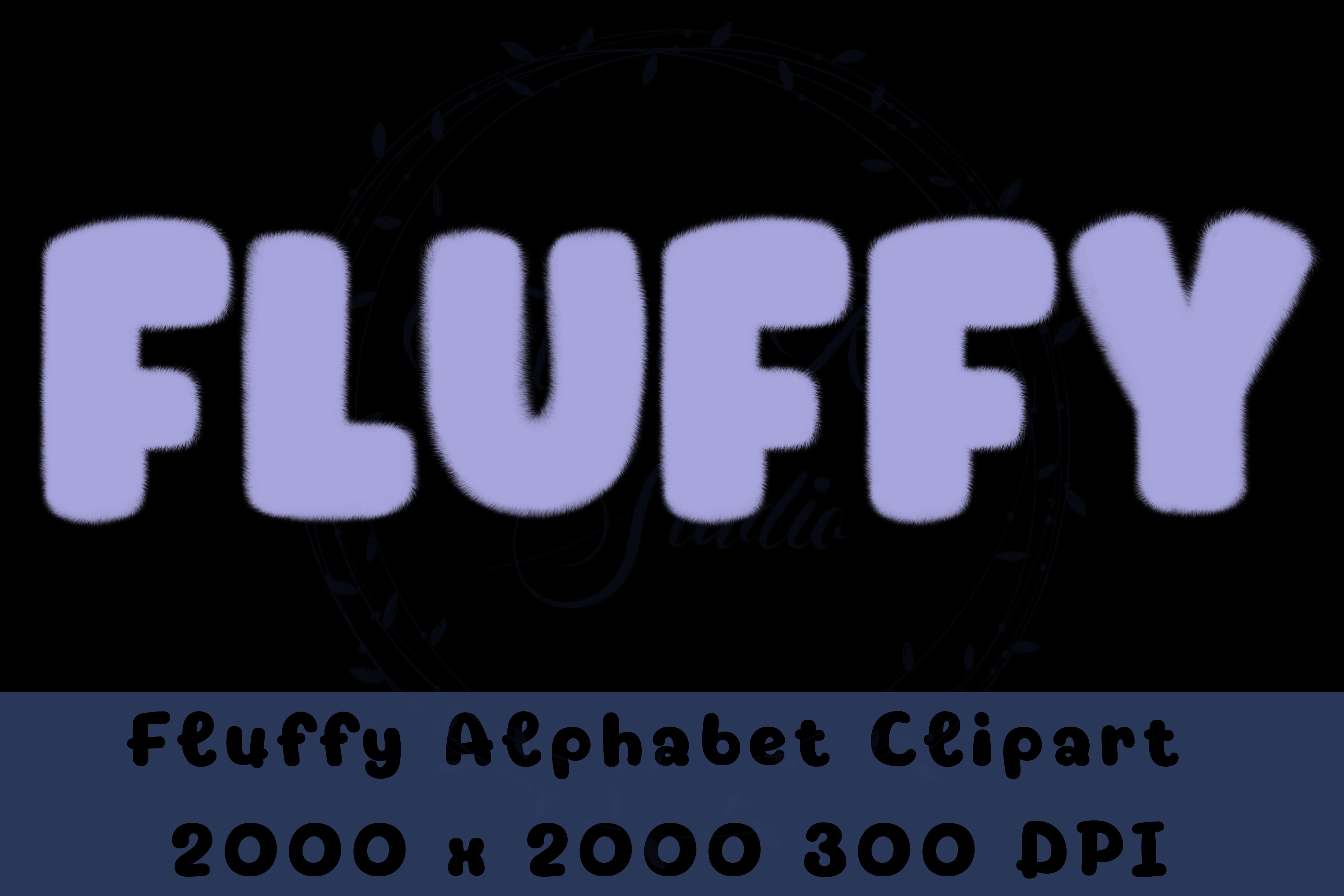 Lavender Fluffy Alphabet Clipart