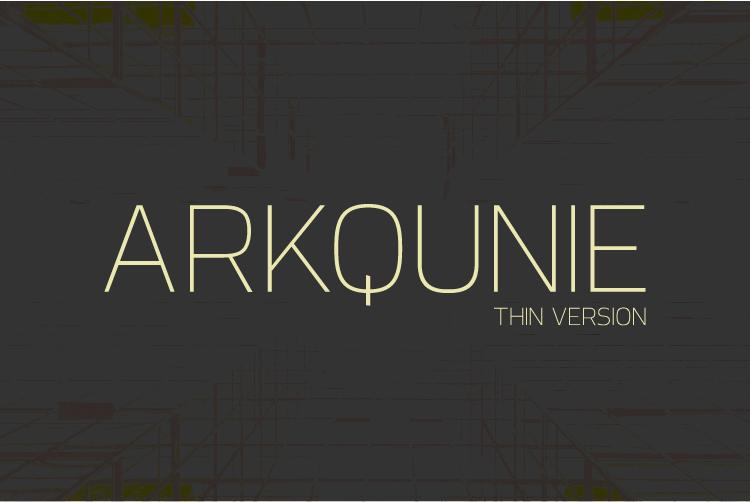 Arkqunie Thin Font