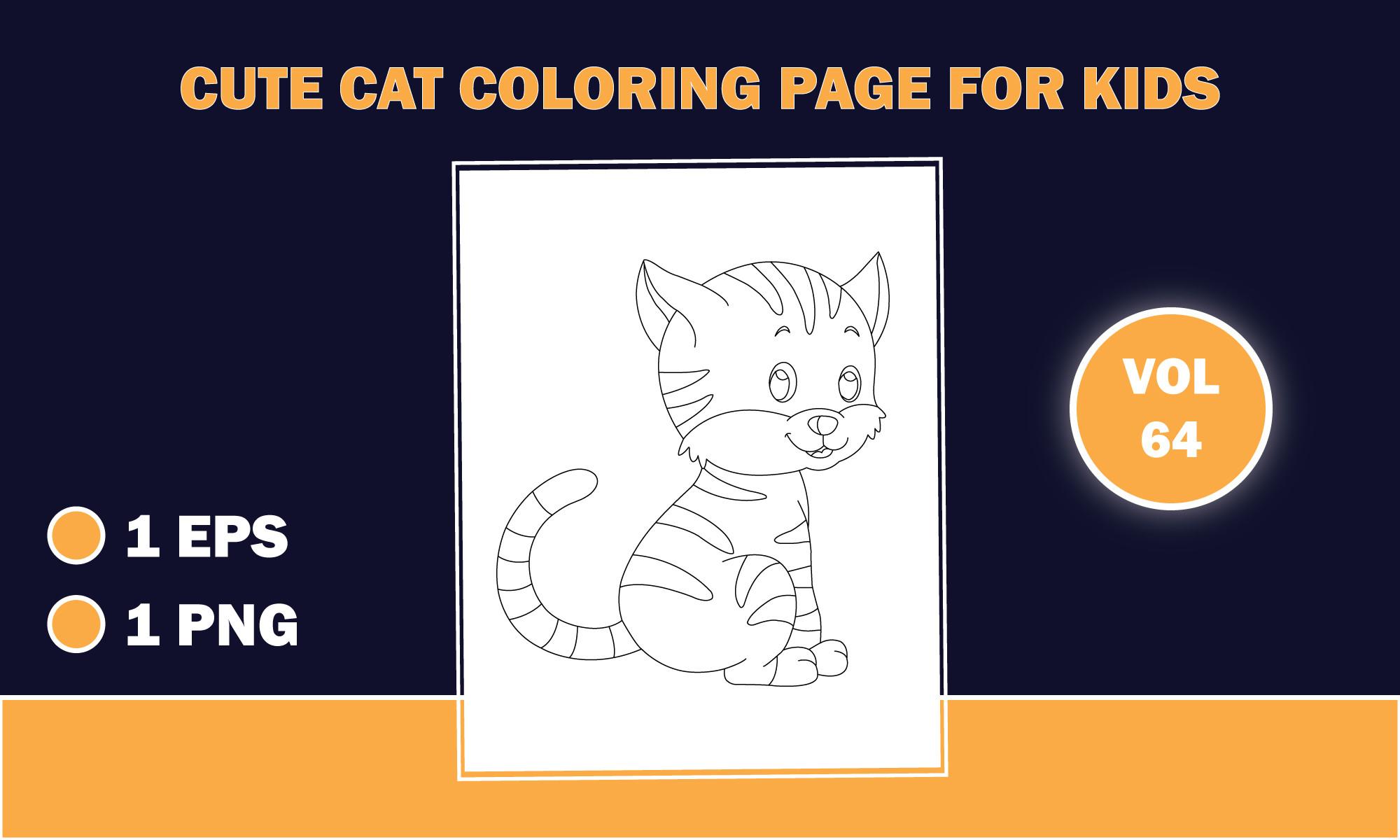 Cute Cat Outline Coloring Pages for Kids
