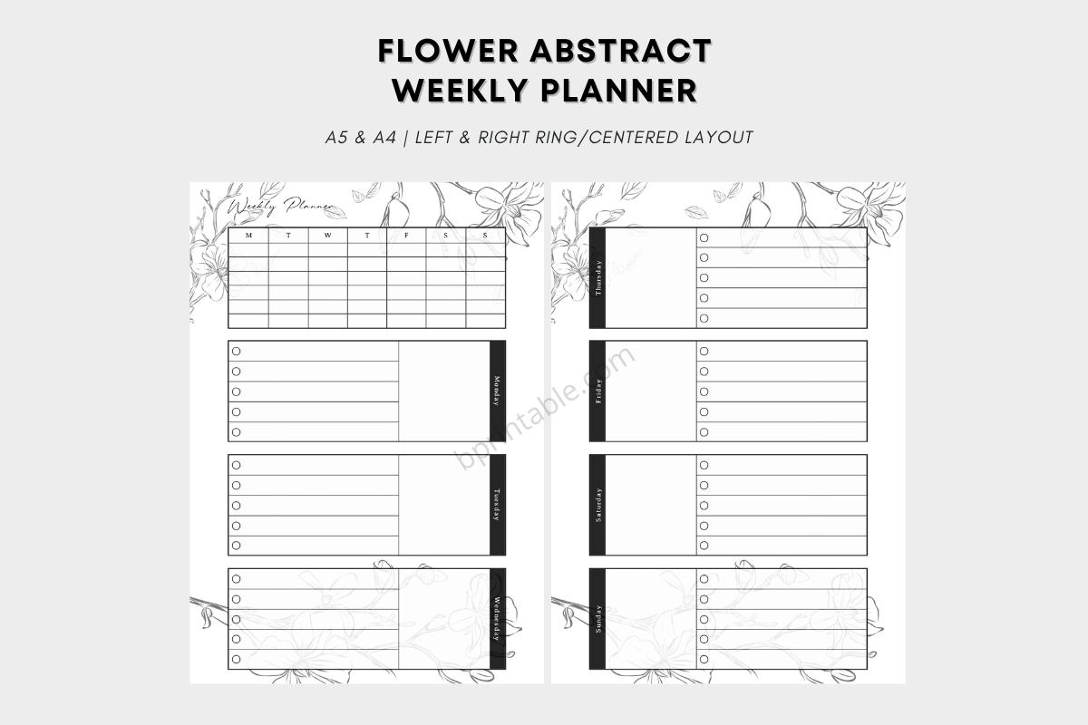 Flower Abstract Weekly Planner Template